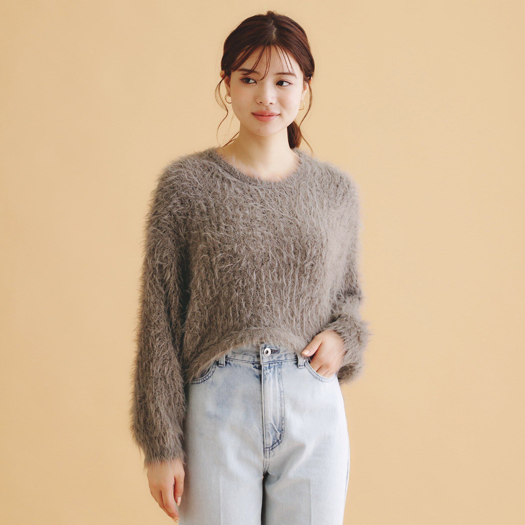 index「透かしシャギーサイドリボンニット【洗濯機洗い可】」|ニット・セーター|