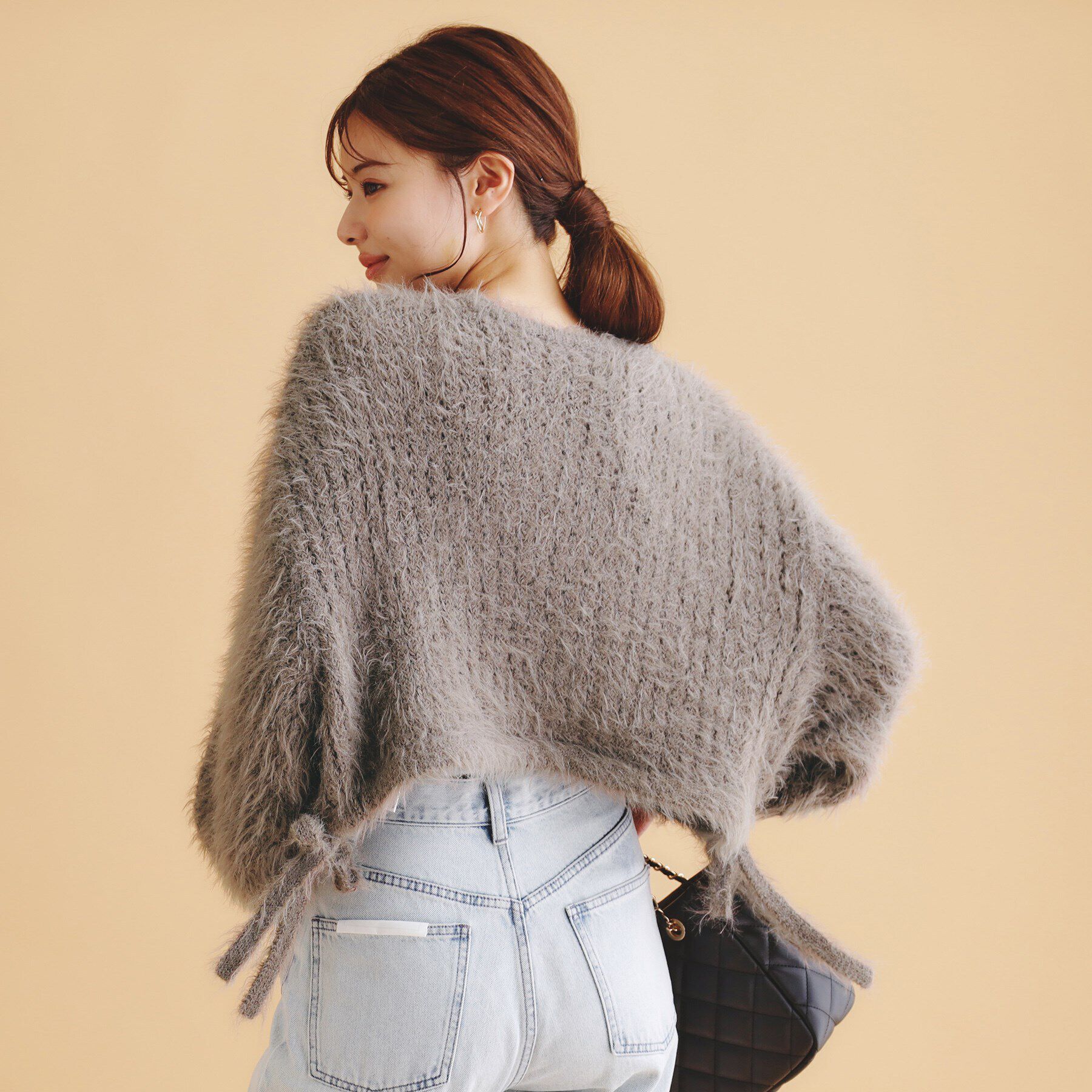 index「透かしシャギーサイドリボンニット【洗濯機洗い可】」|ニット・セーター|