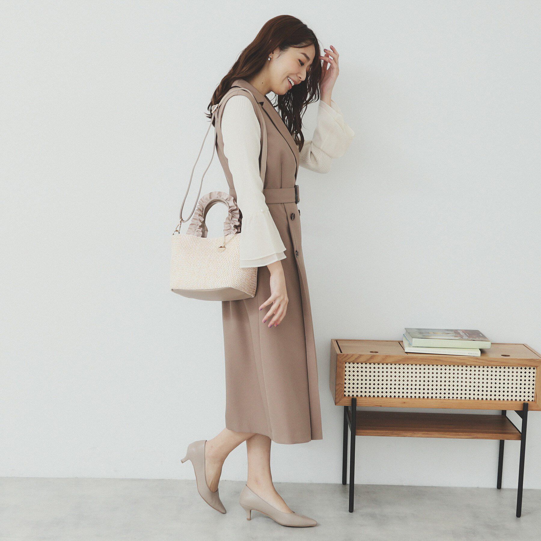 index「【2WAY】雑材フリル持ち手バッグ」|トートバッグ|