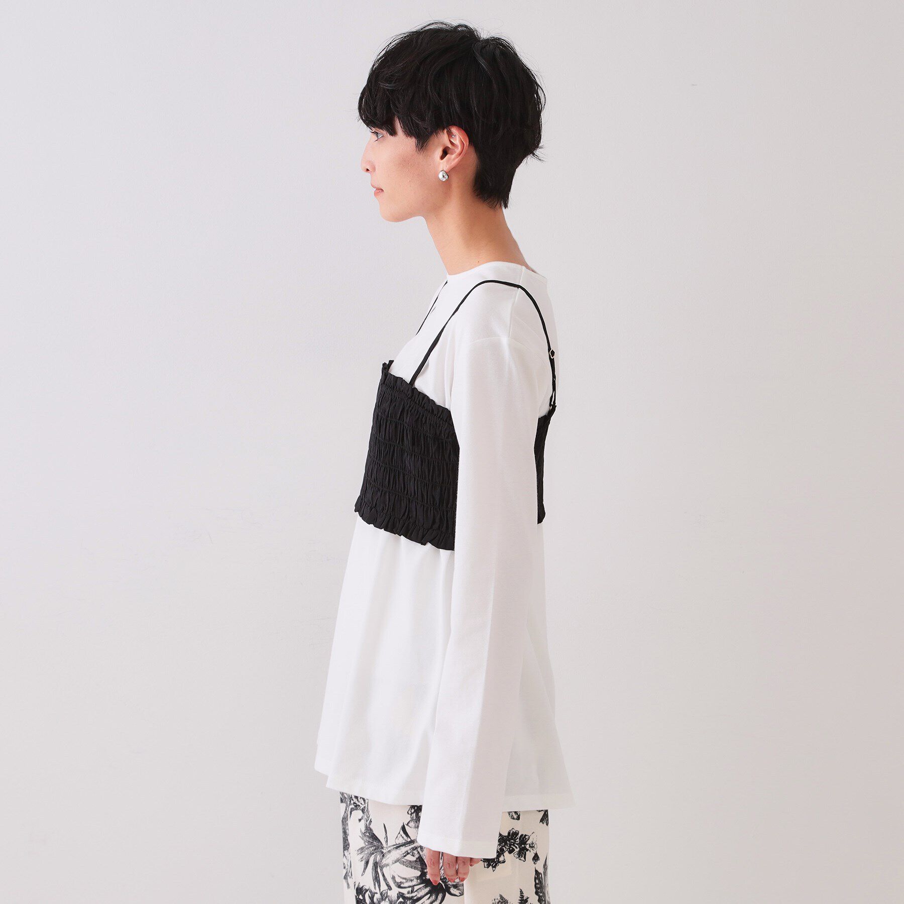 OPAQUE.CLIP「《ツインセット》シャーリングビスチェ&times;ロングTシャツ【洗濯機洗い可】」|その他|