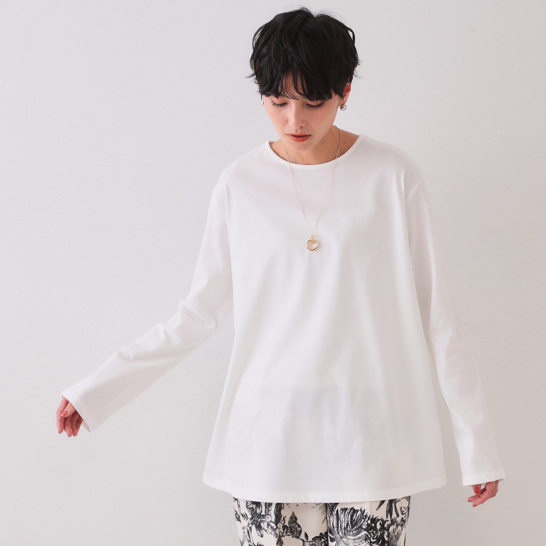 OPAQUE.CLIP「《ツインセット》シャーリングビスチェ&times;ロングTシャツ【洗濯機洗い可】」|その他|