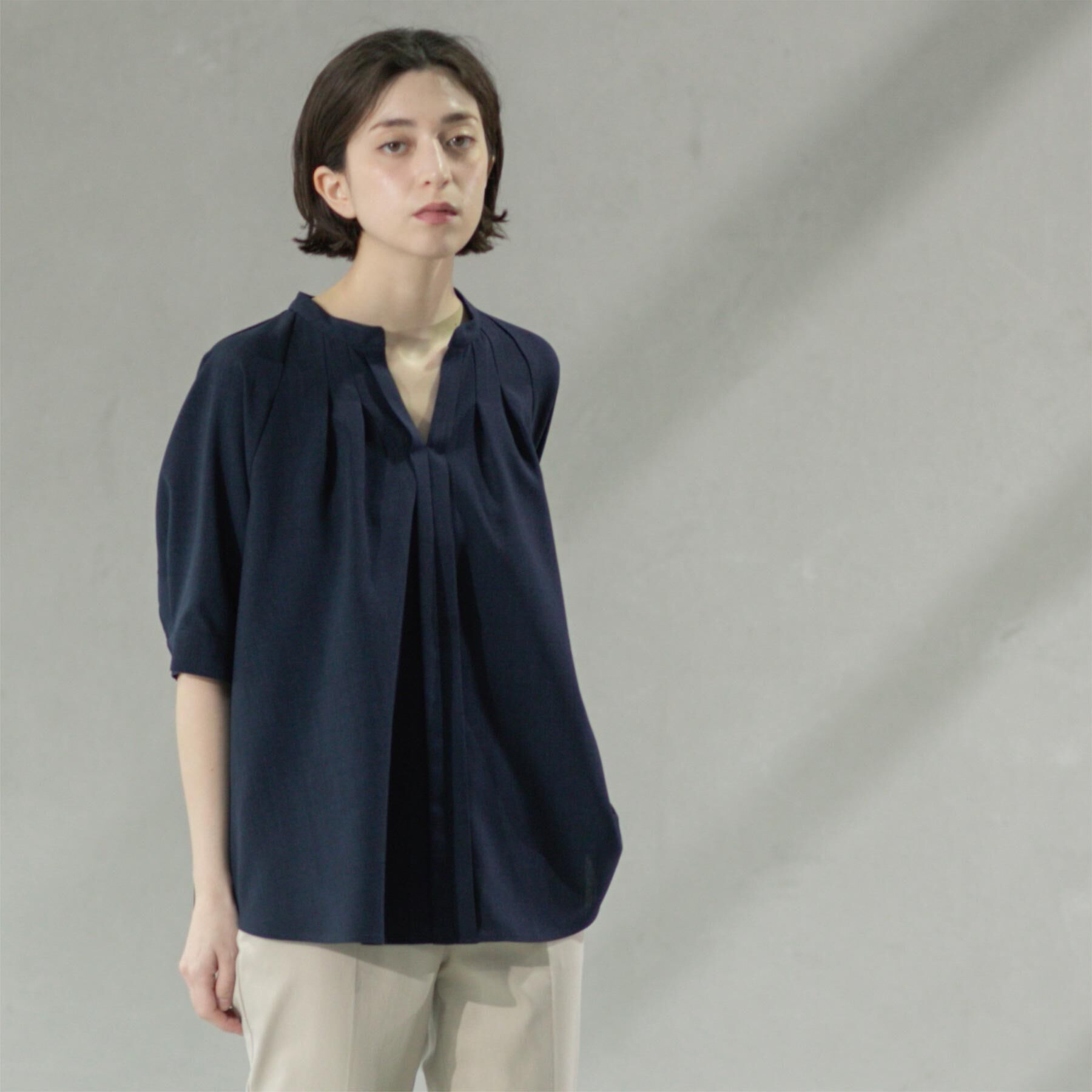 OPAQUE.CLIP「タックスキッパーブラウス【洗濯機洗い可】」|シャツ・ブラウス|