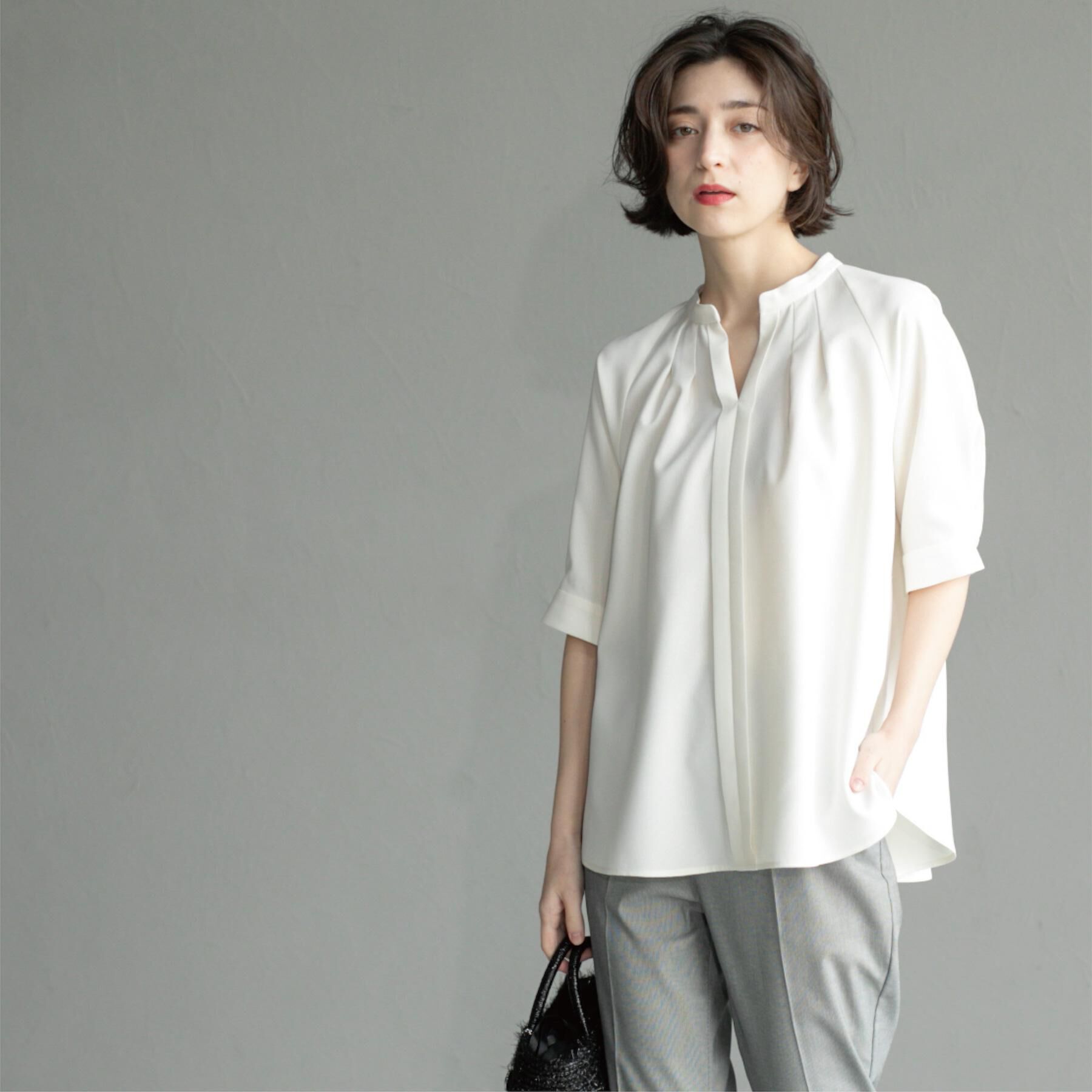 OPAQUE.CLIP「タックスキッパーブラウス【洗濯機洗い可】」|シャツ・ブラウス|