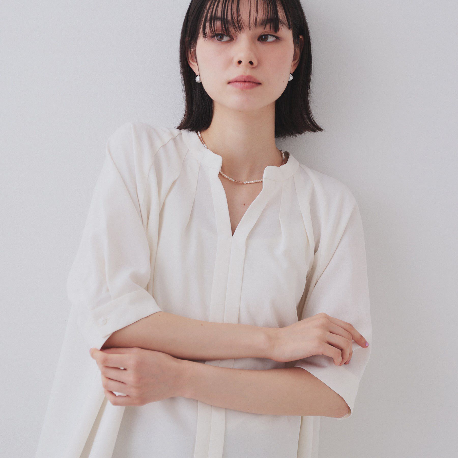 OPAQUE.CLIP「タックスキッパーブラウス【洗濯機洗い可】」|シャツ・ブラウス|