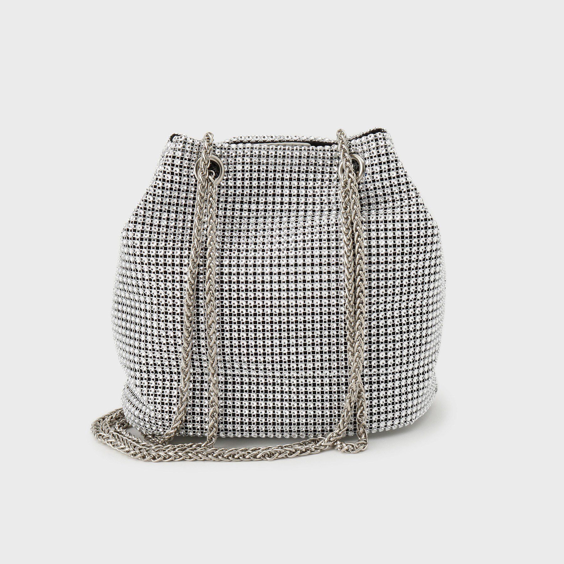 OPAQUE.CLIP「ラインストーン調シャイニー巾着ミニショルダーバッグ【2WAY】」|ショルダー・メッセンジャー|