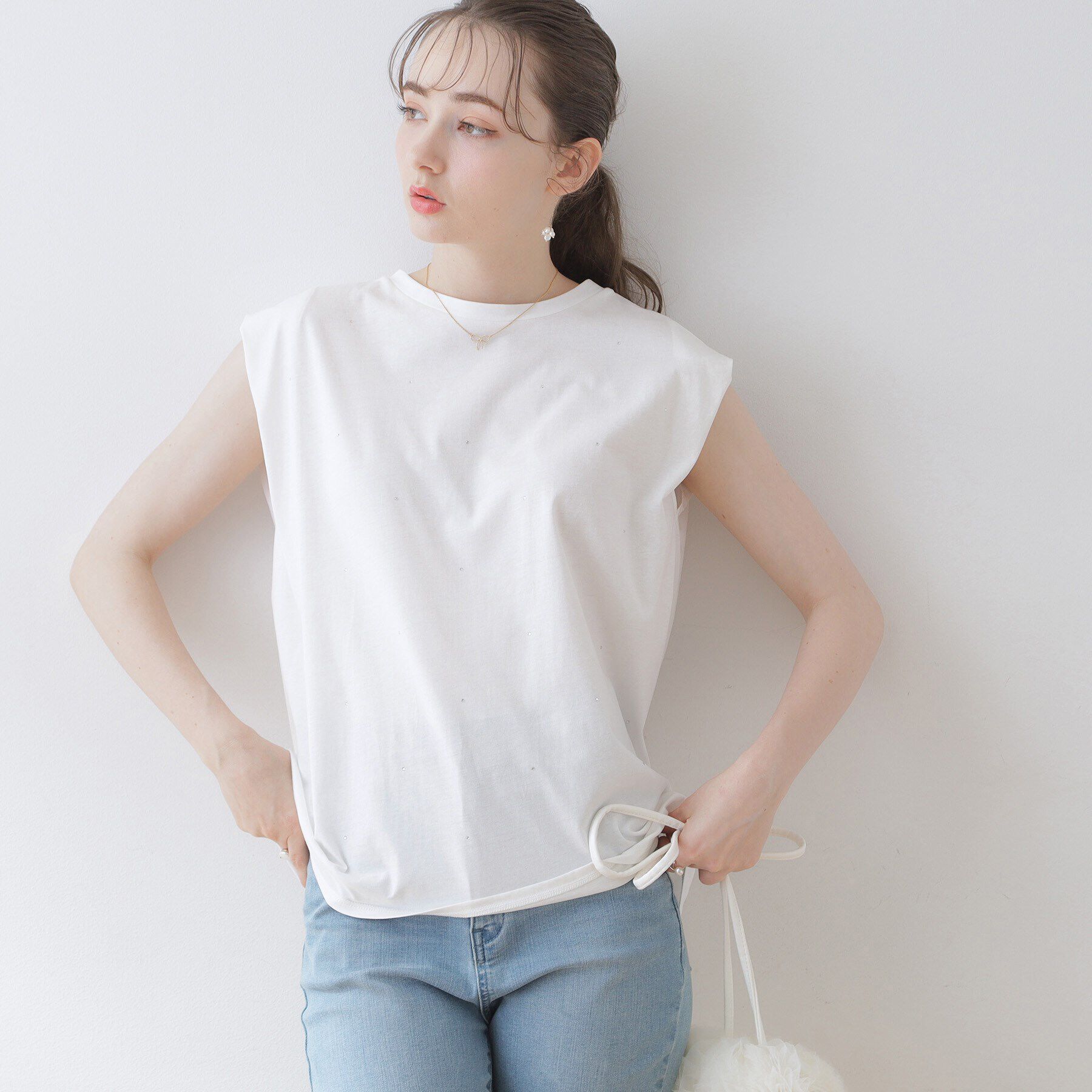 Couture broach「【インしないでキマる】ラインストーンTシャツ」|Tシャツ・カットソー|