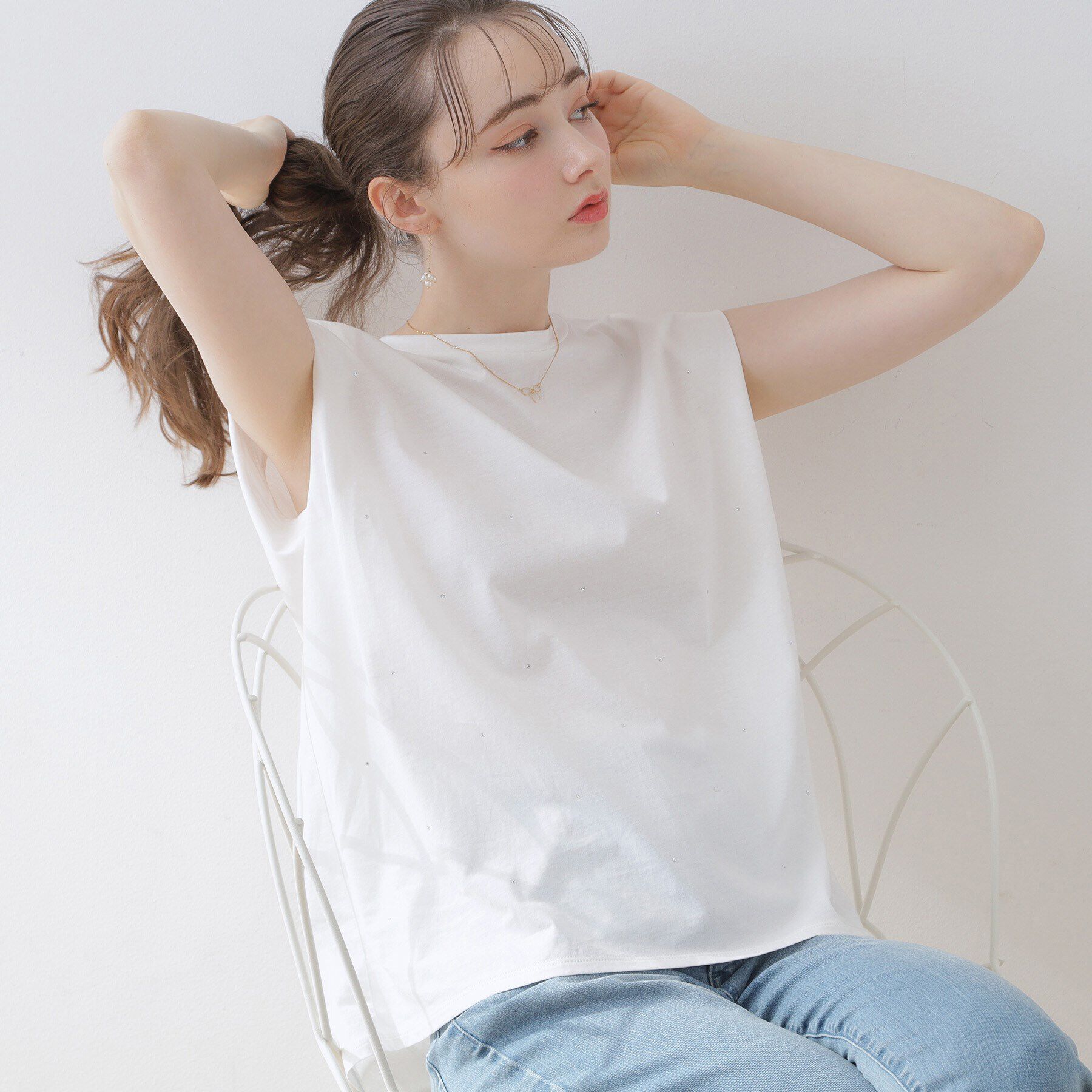 Couture broach「【インしないでキマる】ラインストーンTシャツ」|Tシャツ・カットソー|