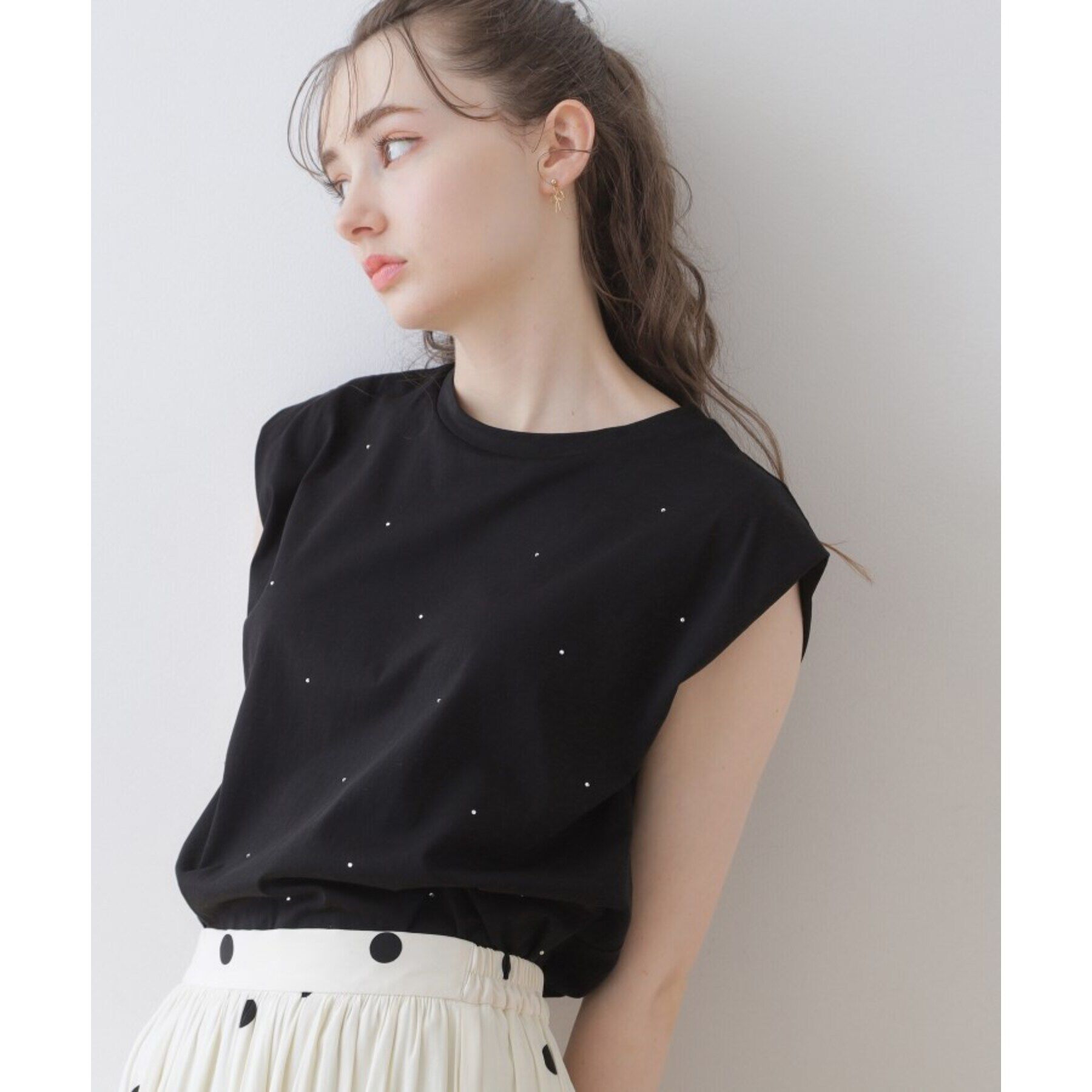 Couture broach「【インしないでキマる】ラインストーンTシャツ」|Tシャツ・カットソー|ﾌﾞﾗｯｸ(019)