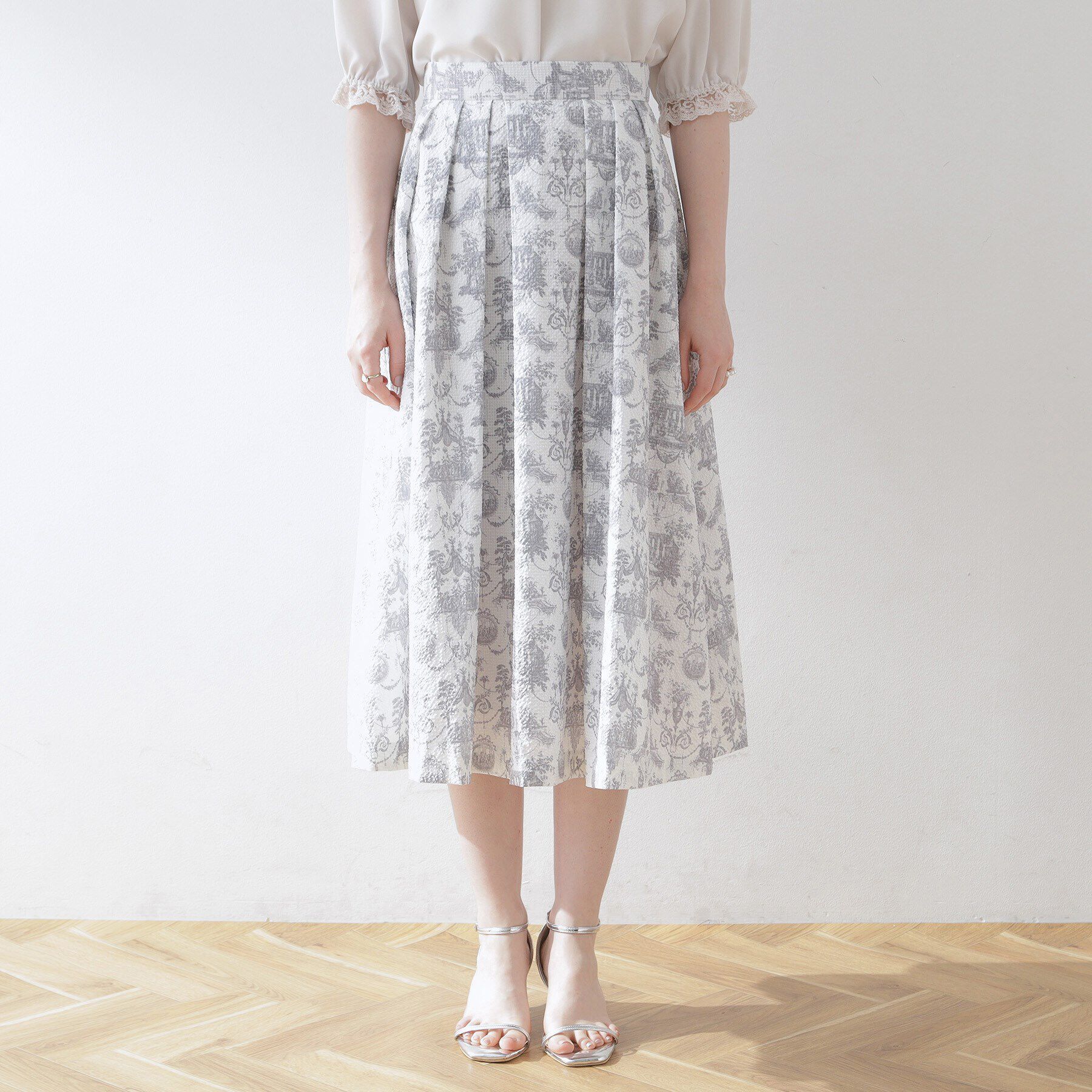 Couture broach「トワル・ド・ジュイ ランダムタックサッカースカート」|スカート|