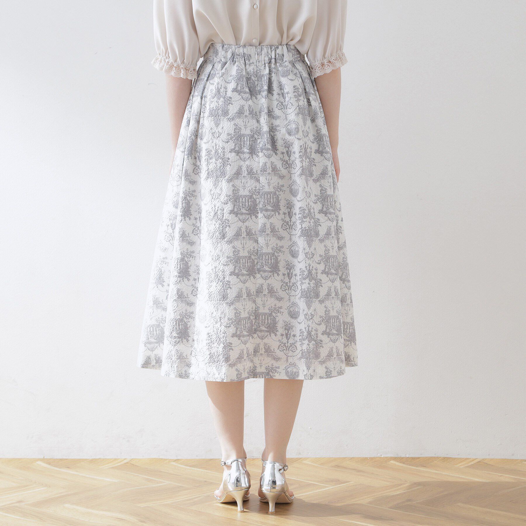 Couture broach「トワル・ド・ジュイ ランダムタックサッカースカート」|スカート|