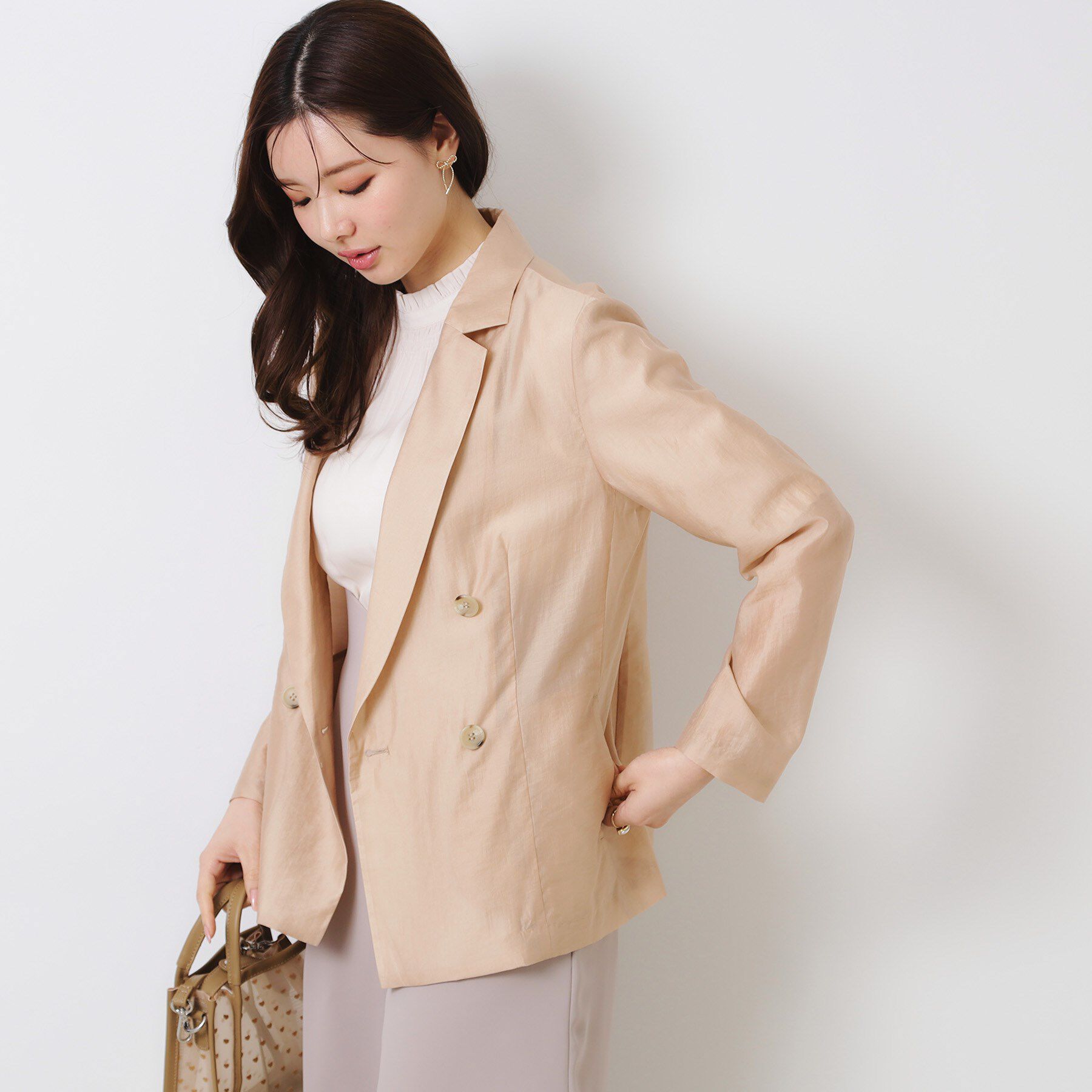 Couture broach「【オシャレな透け感・通勤】シアージャケット」|テーラードジャケット|
