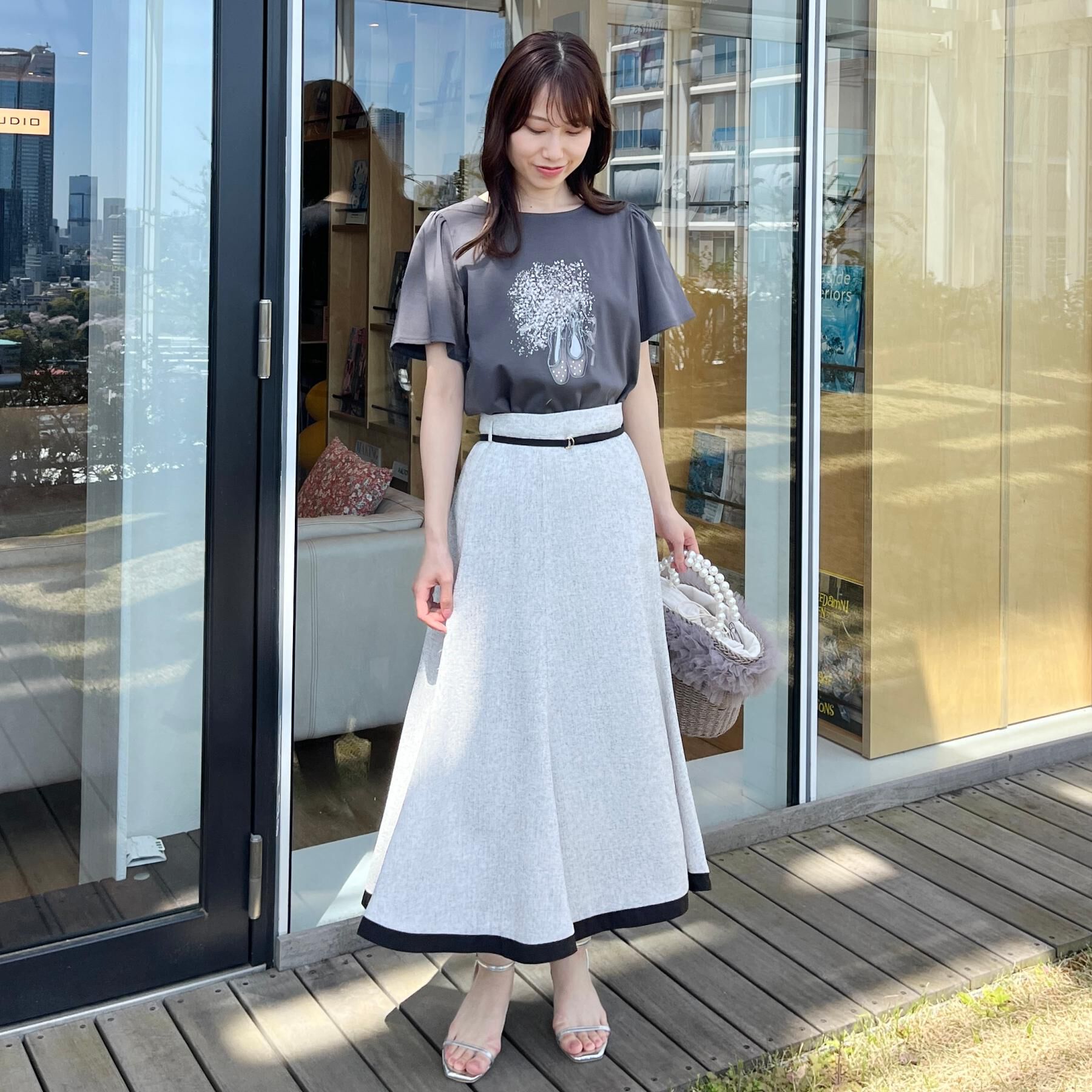 Couture broach「【接触冷感・UVカット】トゥシューズプリントTシャツ」|Tシャツ・カットソー|