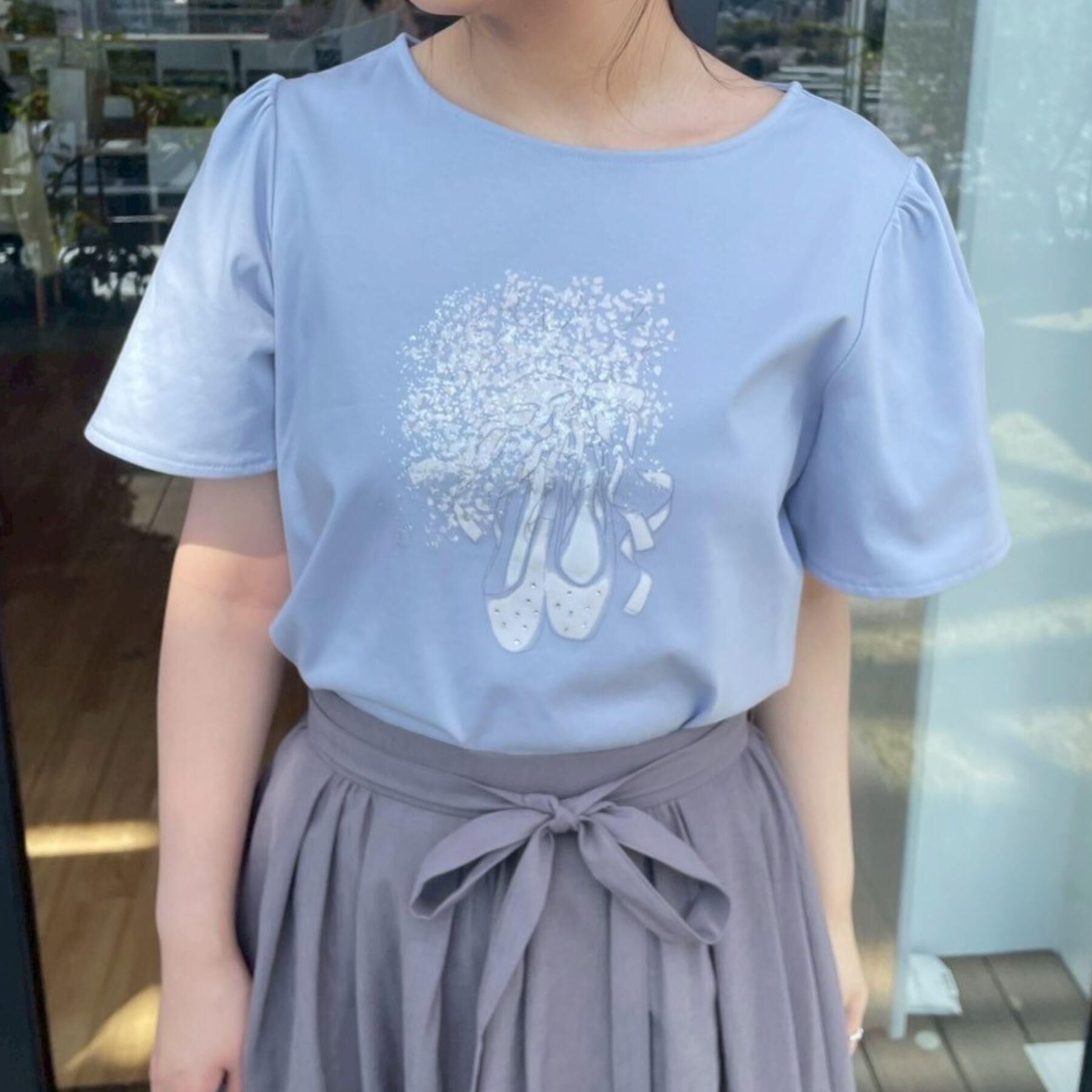 Couture broach「【接触冷感・UVカット】トゥシューズプリントTシャツ」|Tシャツ・カットソー|