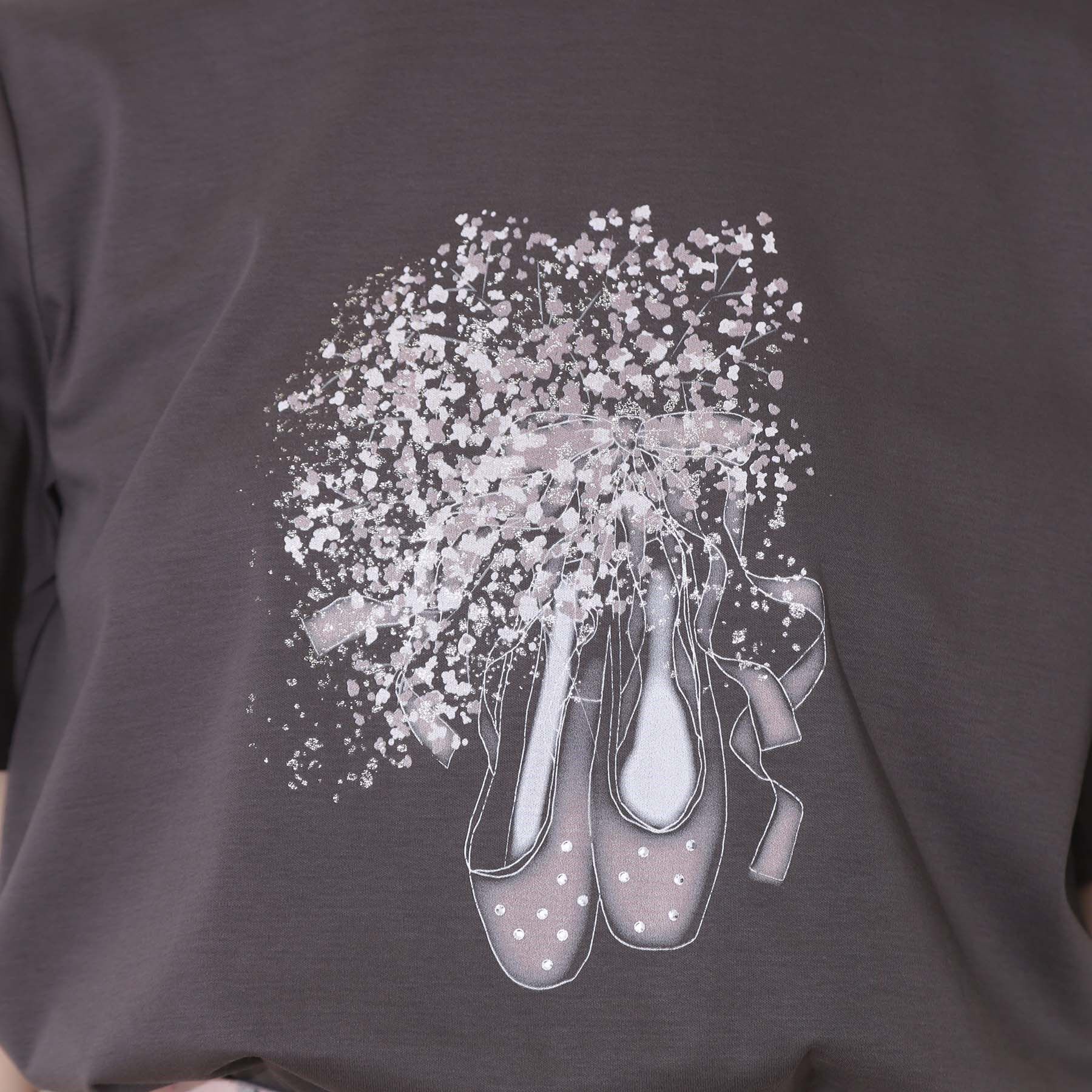 Couture broach「【接触冷感・UVカット】トゥシューズプリントTシャツ」|Tシャツ・カットソー|