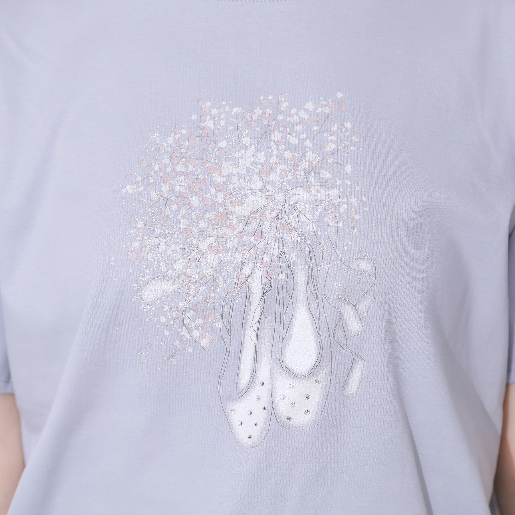 Couture broach「【接触冷感・UVカット】トゥシューズプリントTシャツ」|Tシャツ・カットソー|