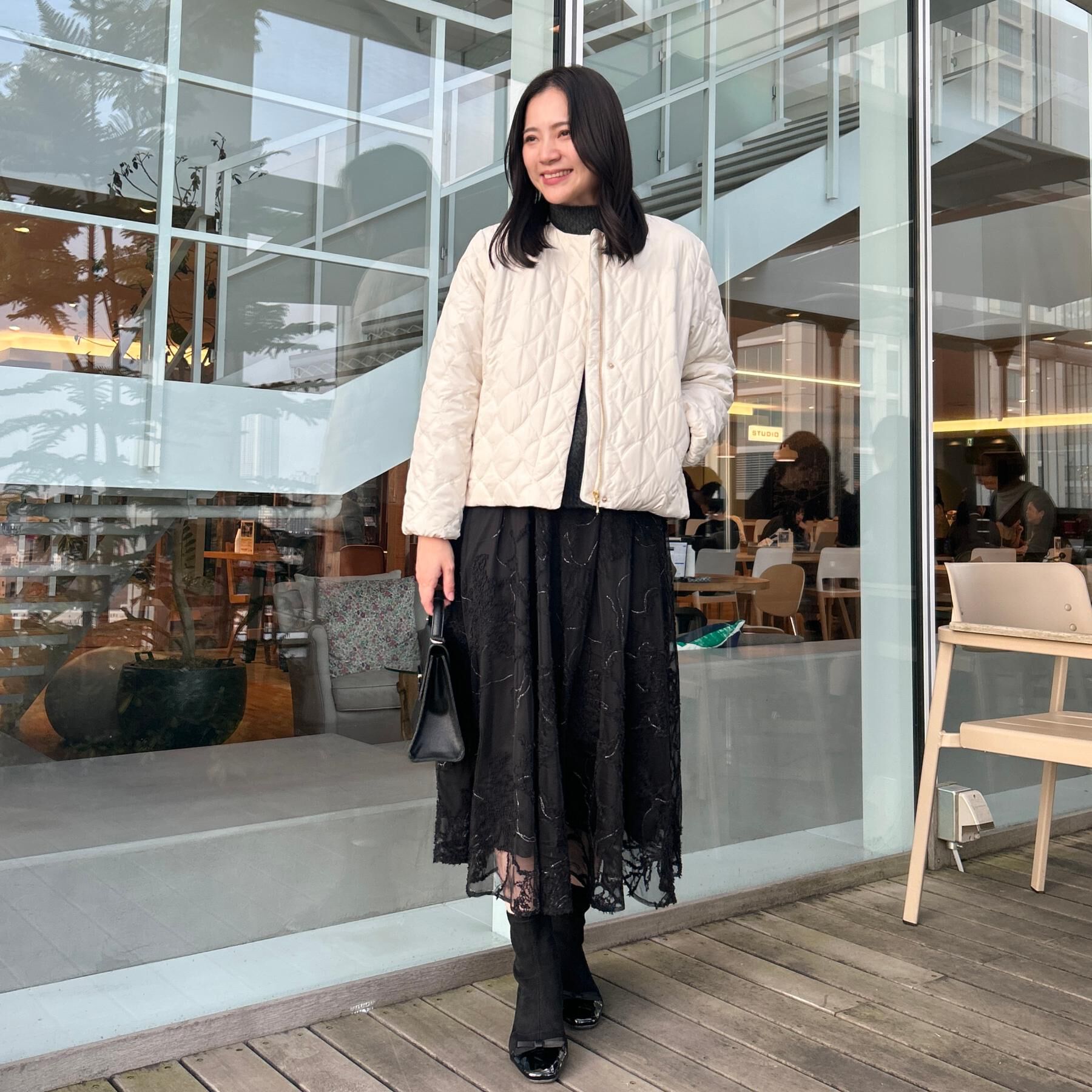 Couture broach「【通勤】ラメ刺繍ブークレチュールスカート」|スカート|