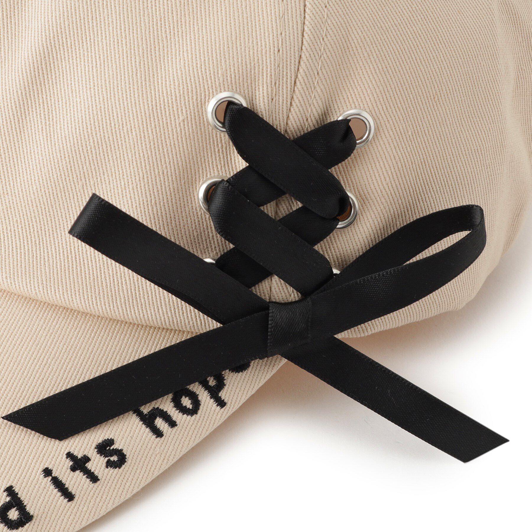 PINK-latte「レースアップリボンキャップ」|キャップ・キャスケット|