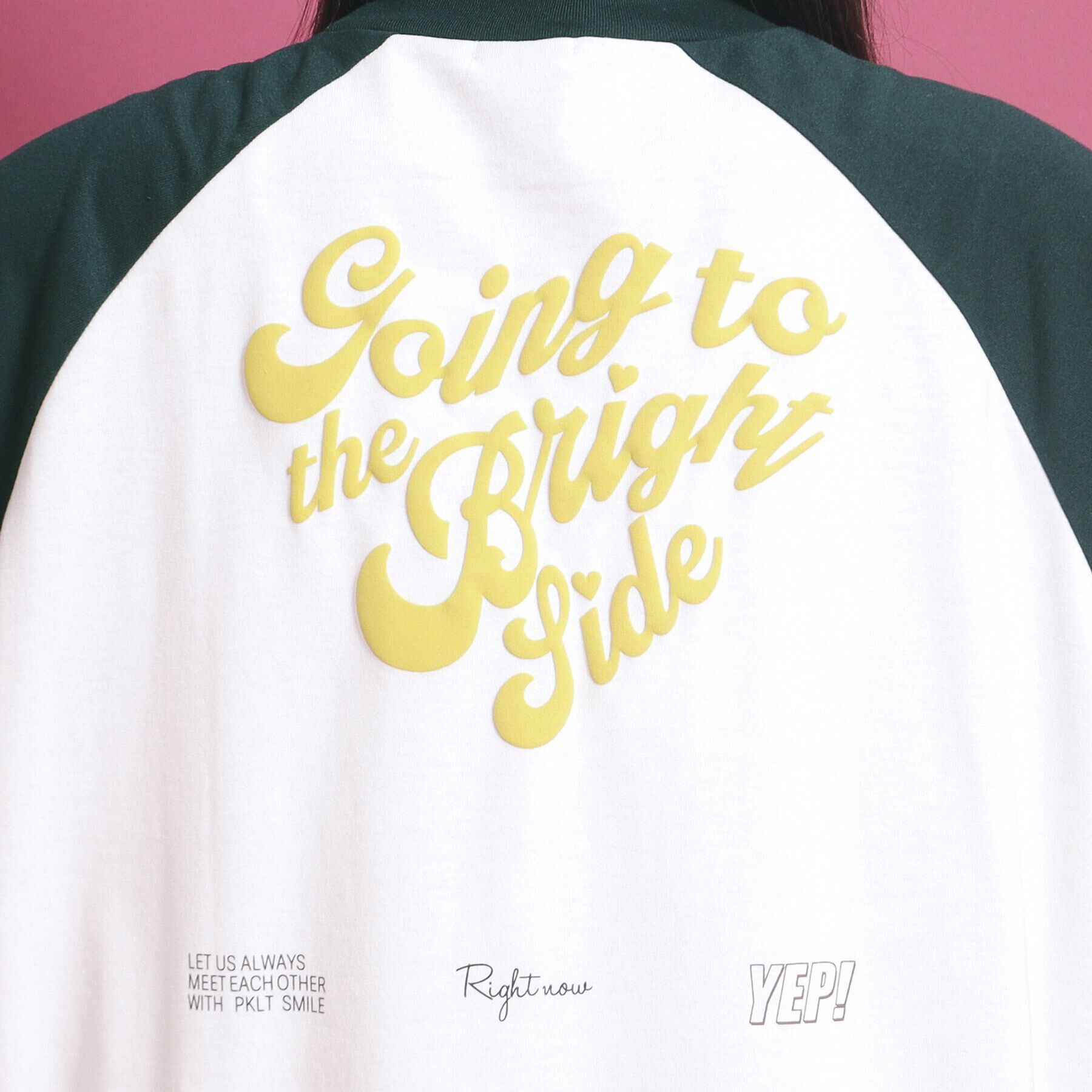 PINK-latte「ラグランスリーブクルーネックチュニックTシャツ」|ワンピース|