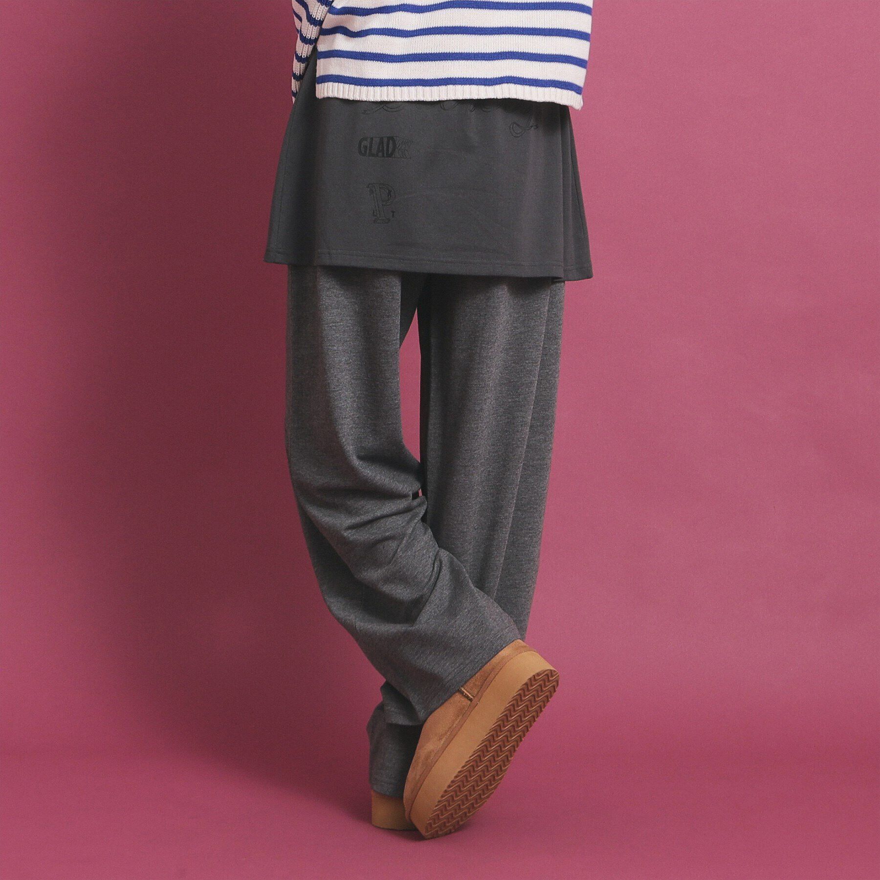 PINK-latte「バックプリントスカート付レイヤードパンツ」|その他|