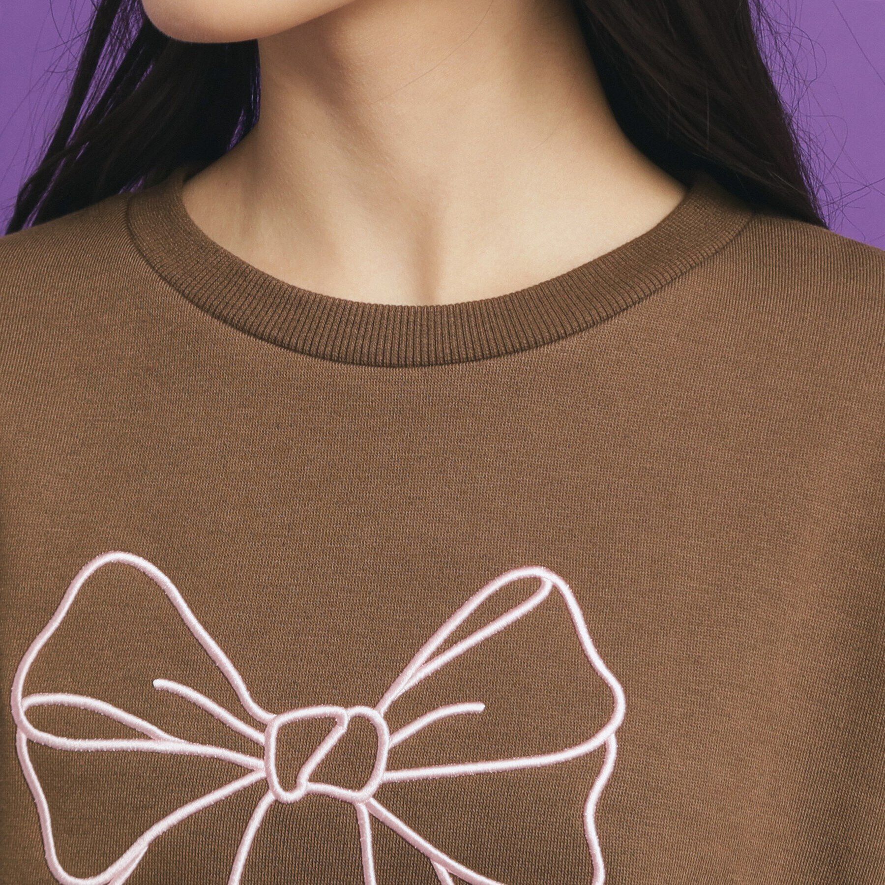 PINK-latte「リボン立体刺繍裏起毛プルオーバー」|その他|