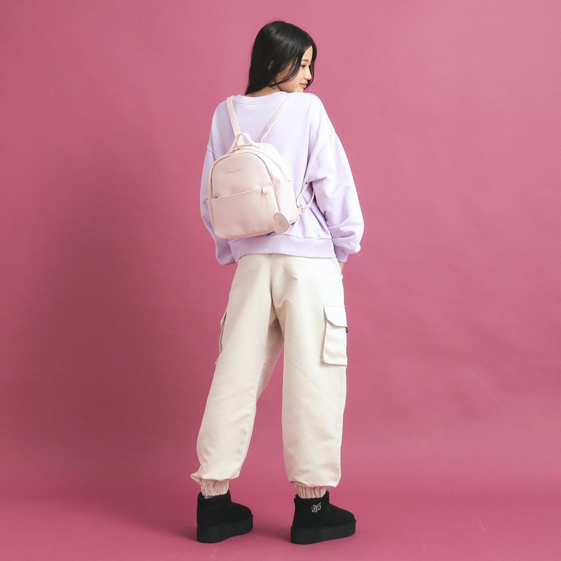 PINK-latte「ハートチャームリュック」|リュック|