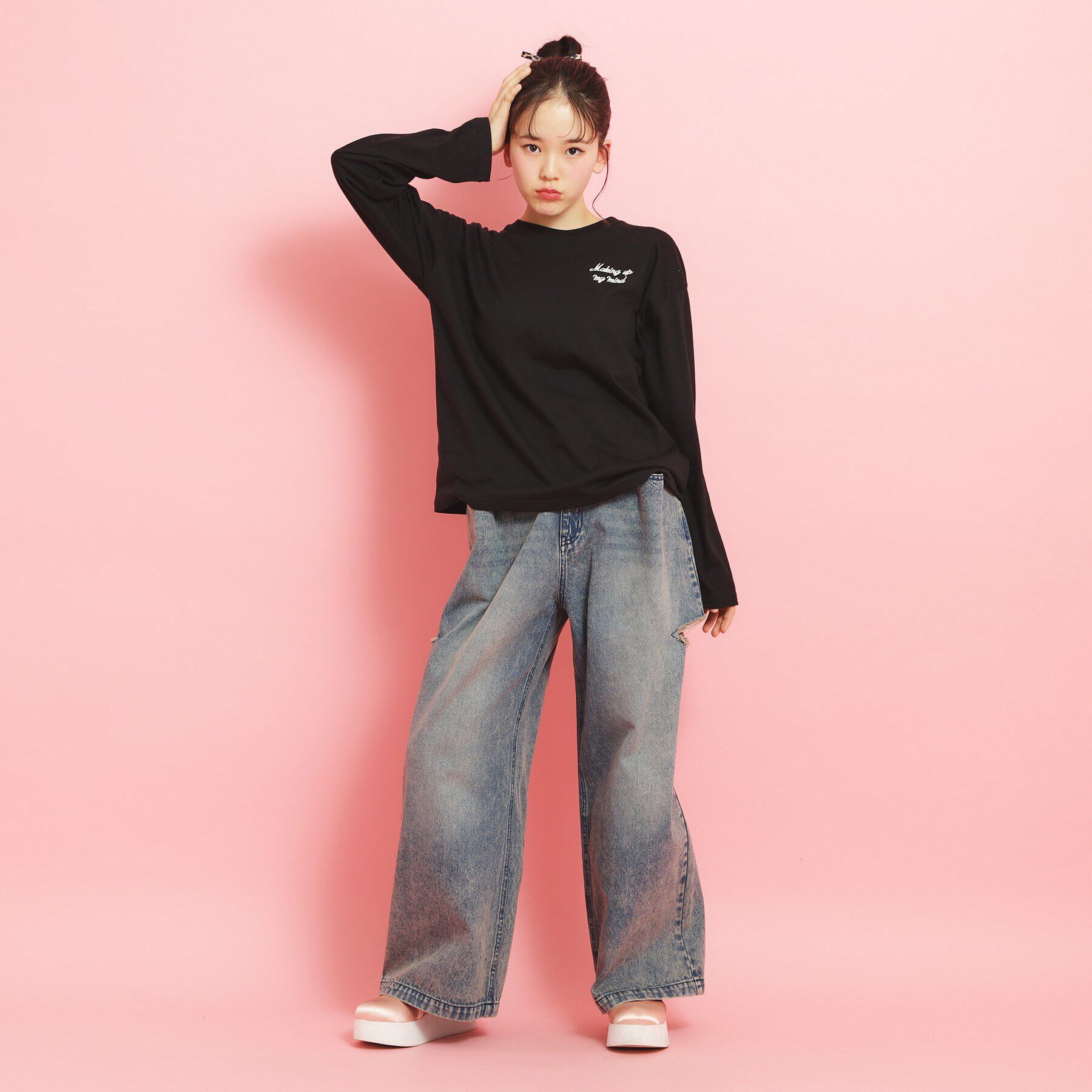 PINK-latte「【定番】クマちゃんロンT」|Tシャツ・カットソー|