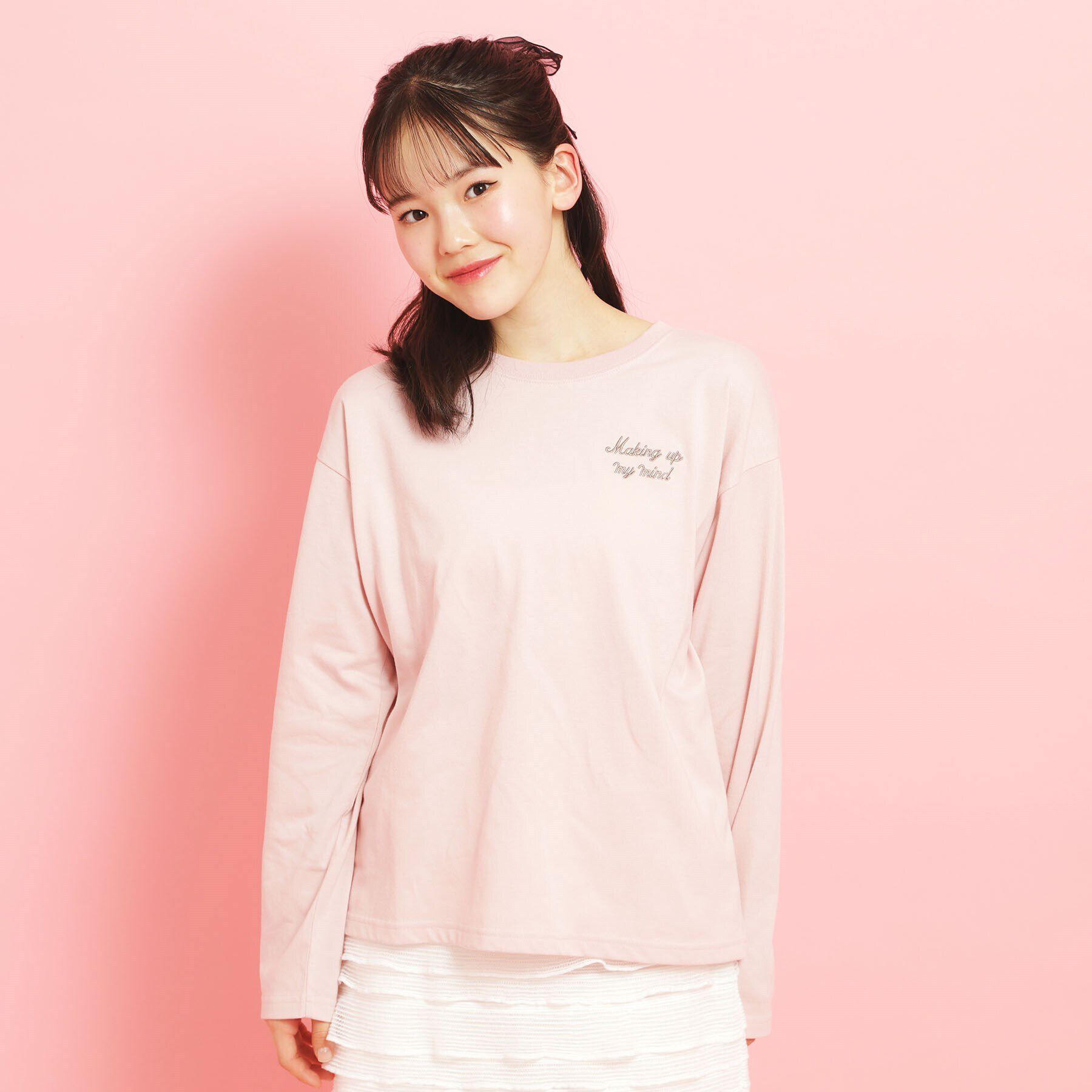 PINK-latte「【定番】クマちゃんロンT」|Tシャツ・カットソー|ピンク(071)