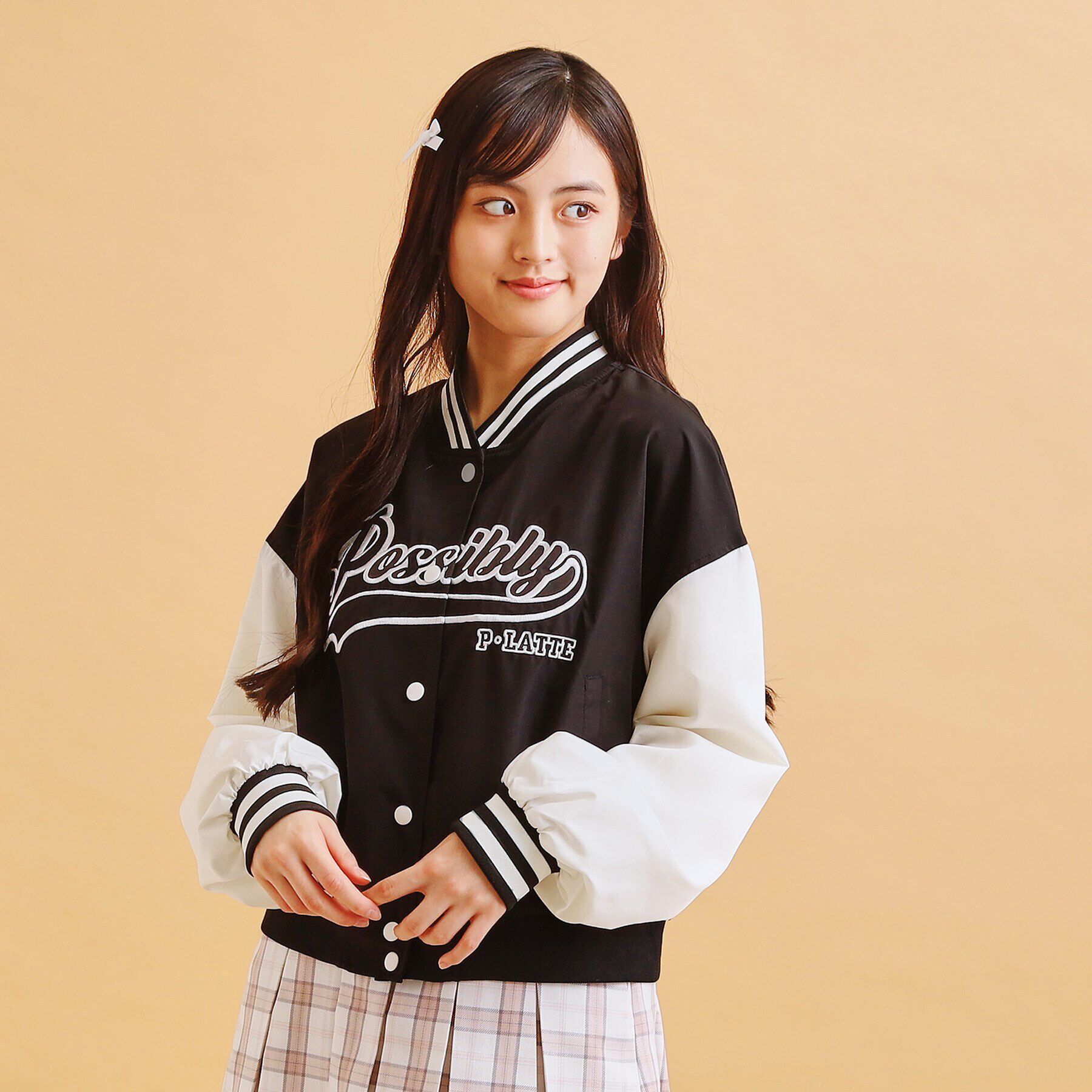 PINK-latte「アップリケスタジャン」|ブルゾン・スタジャン|