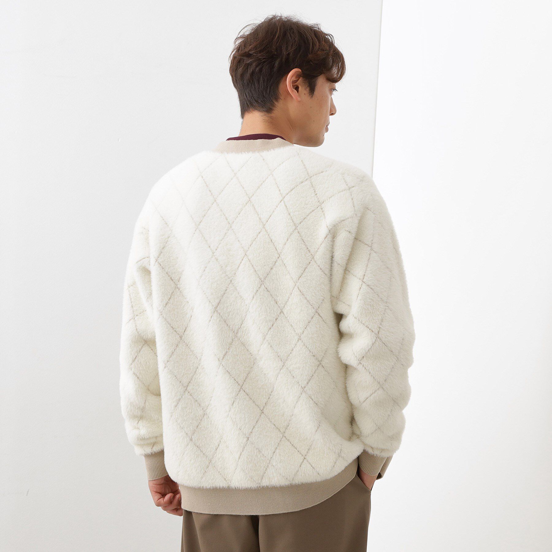 THE SHOP TK「配色シャギーニットカーディガン ユニセックスでおすすめ！」|カーディガン|