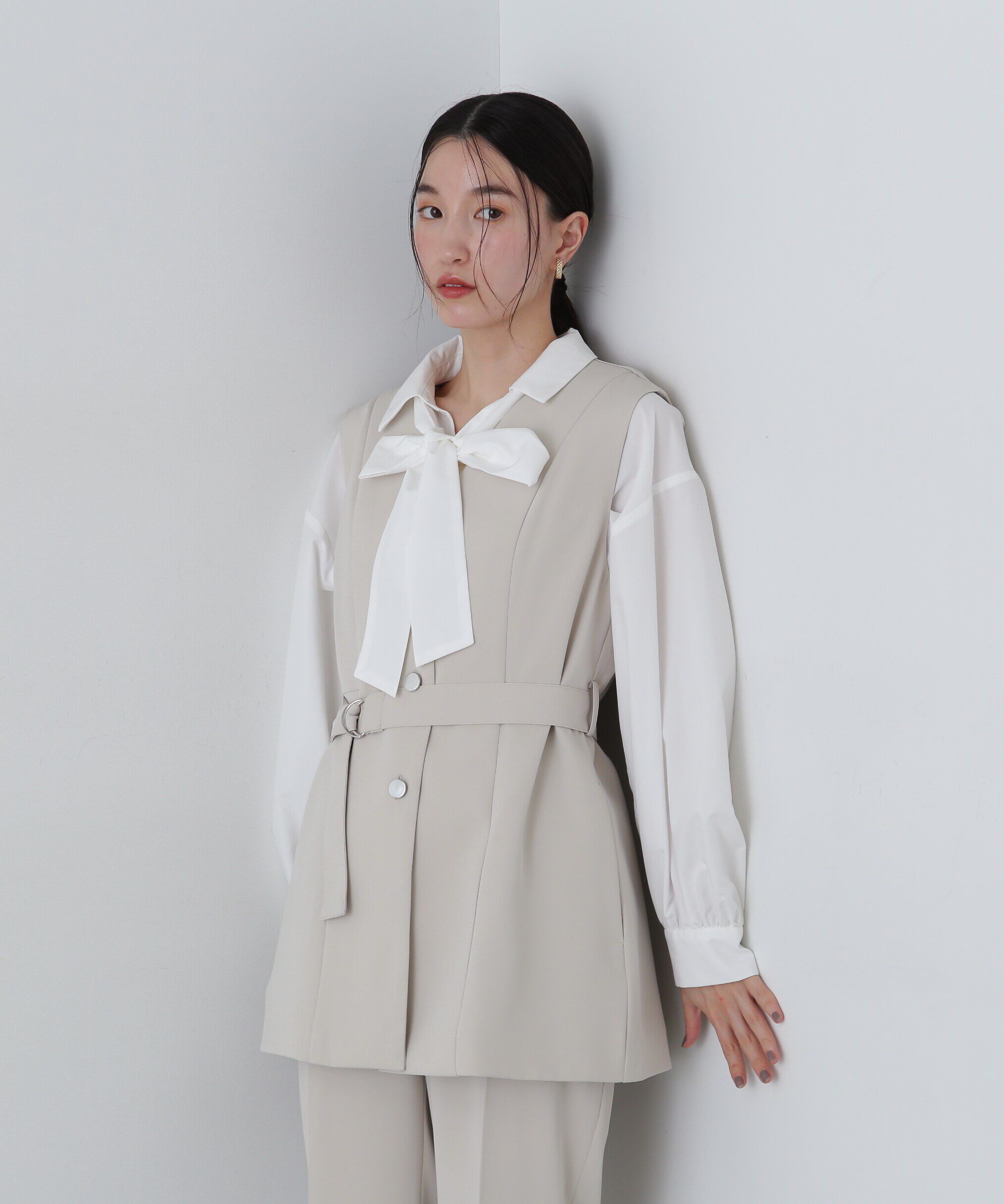  「ベルトツキペプラムジレ」|ブルゾン・スタジャン|オフ1