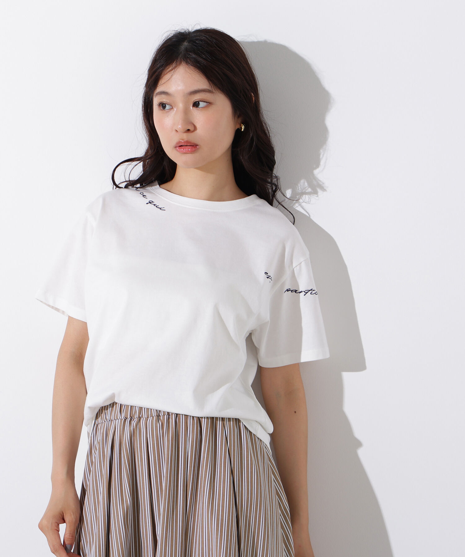  「ロゴ刺繍カットソー」|Tシャツ・カットソー|