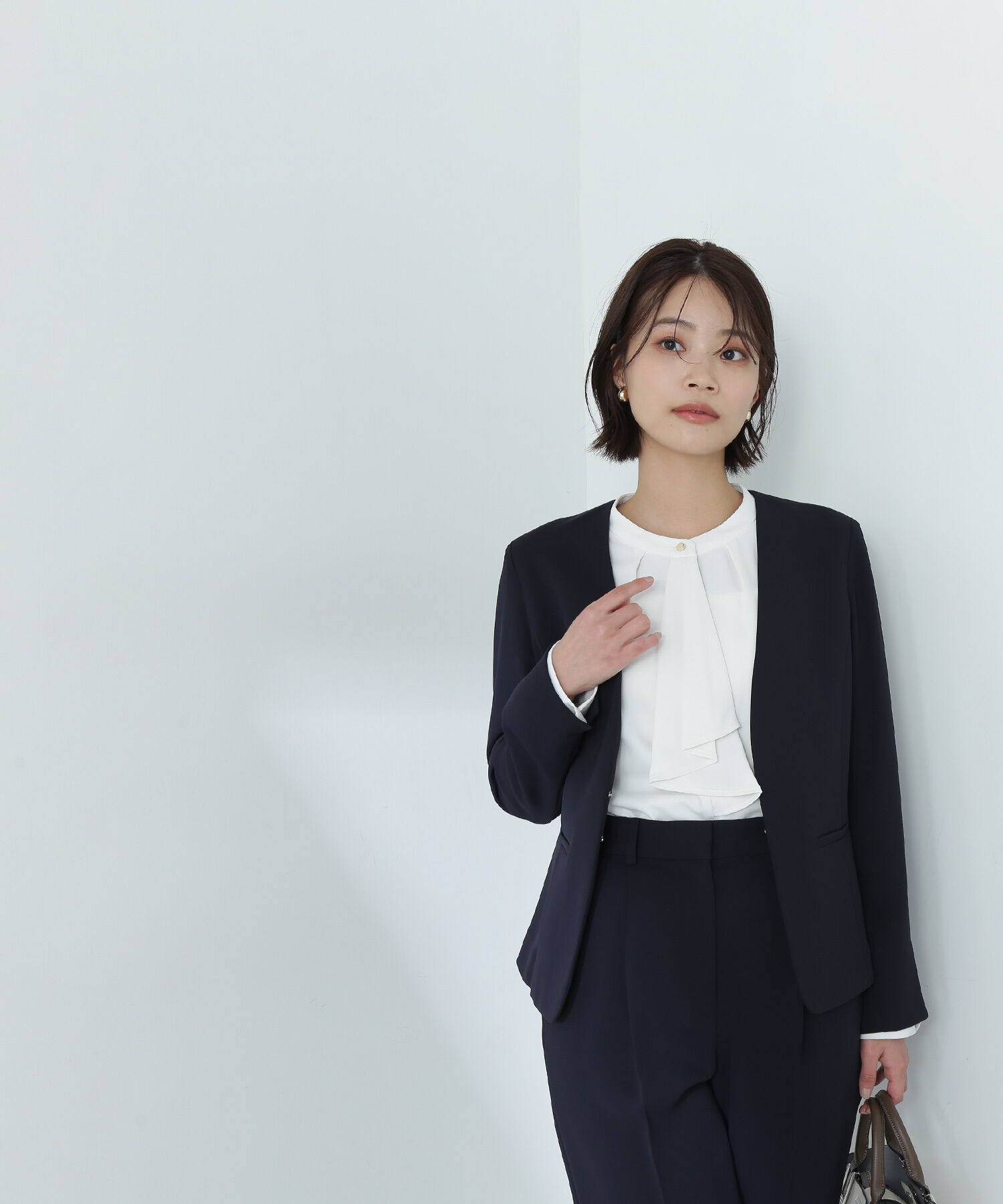  「ドビーツイル SETUP ノーカラージャケット」|その他|ネイビー