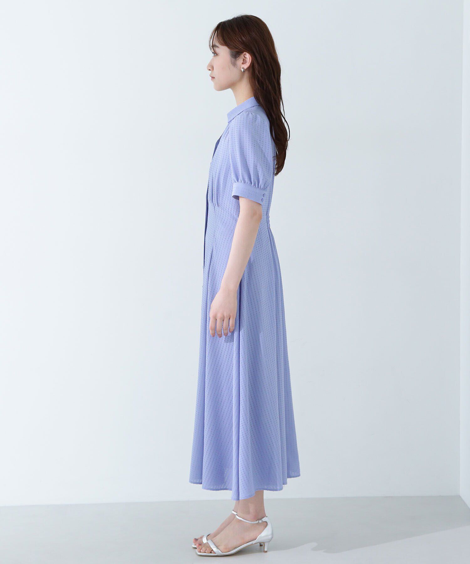  「シャツカラーサッカーワンピース」|ワンピース|