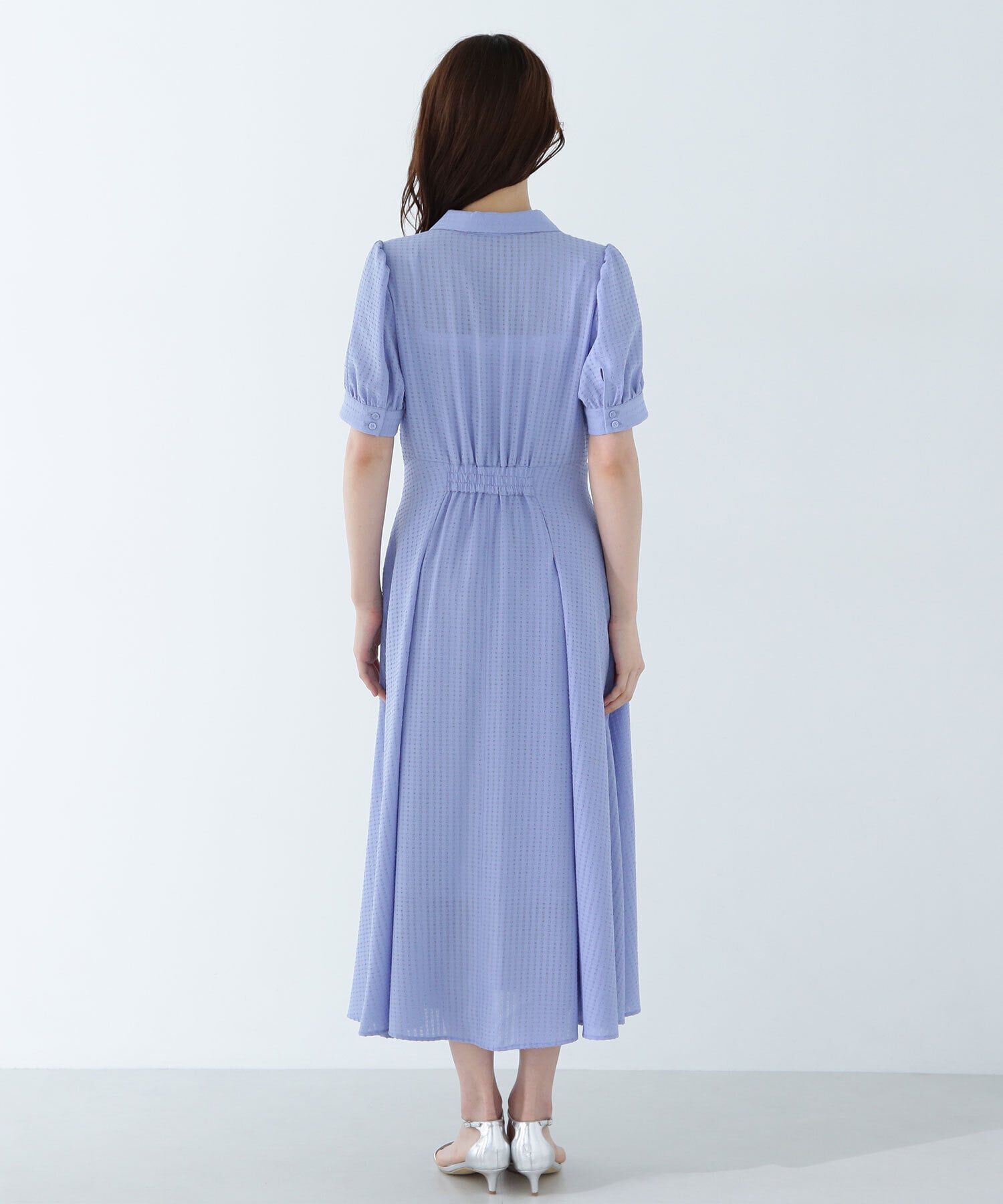  「シャツカラーサッカーワンピース」|ワンピース|