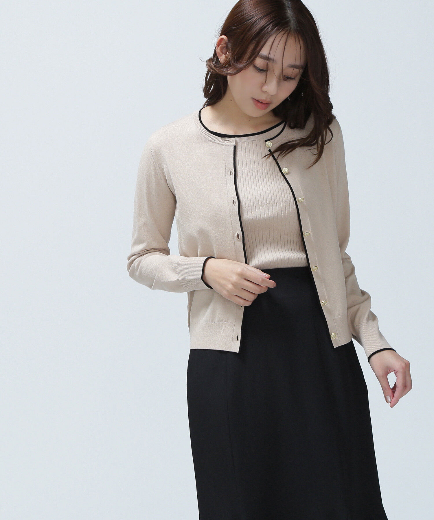  「バイカラーアンサンブル」|ニット・セーター|