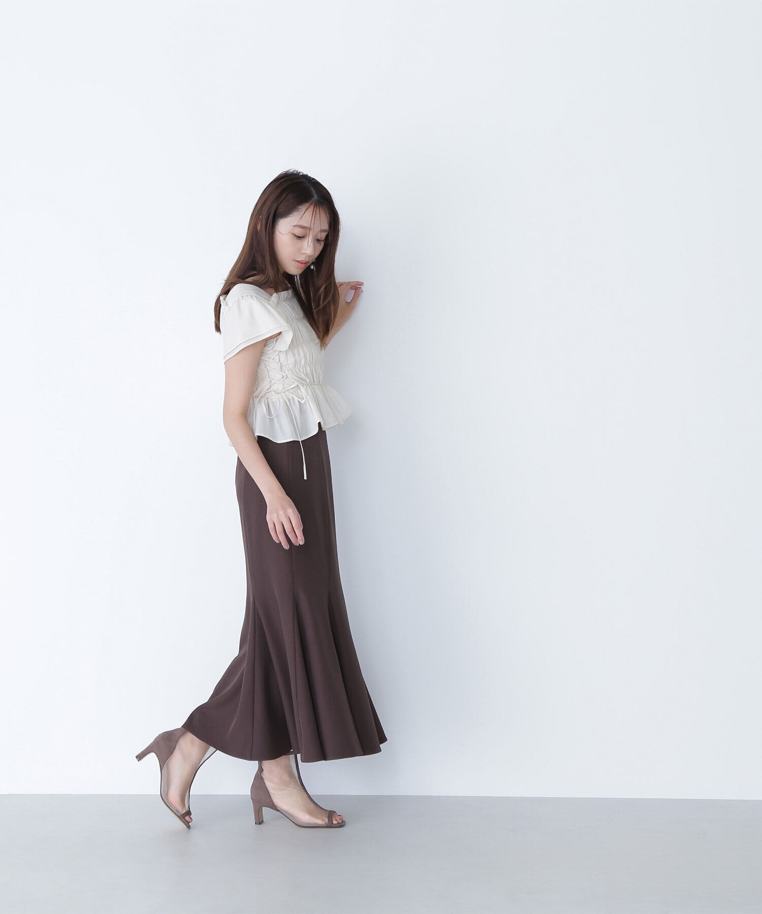  「レースアップシャーリングブラウス」|シャツ・ブラウス|