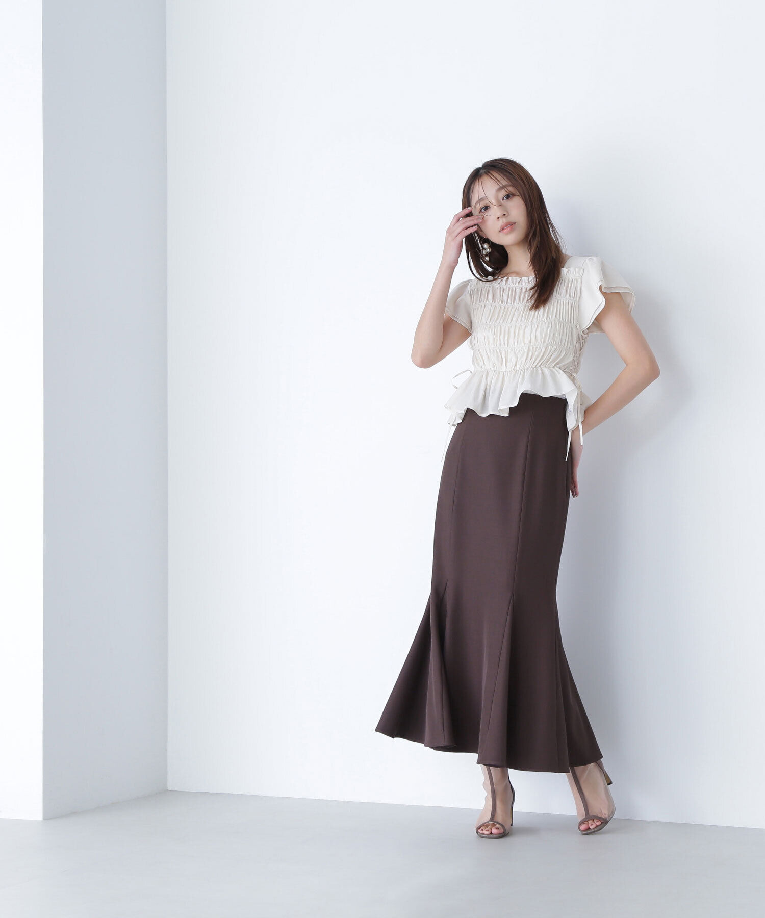  「レースアップシャーリングブラウス」|シャツ・ブラウス|