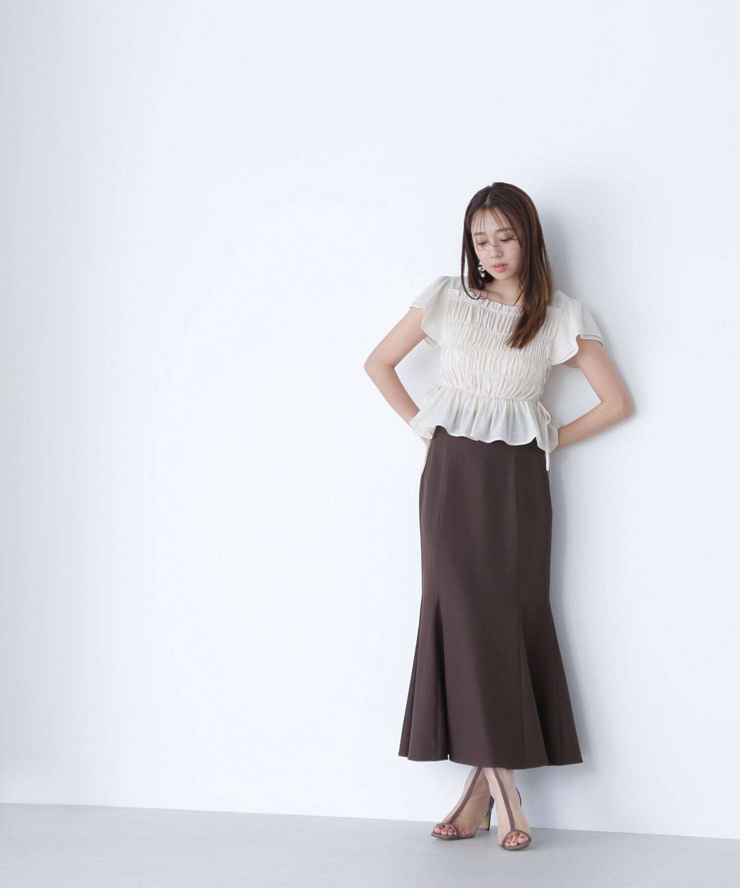  「レースアップシャーリングブラウス」|シャツ・ブラウス|