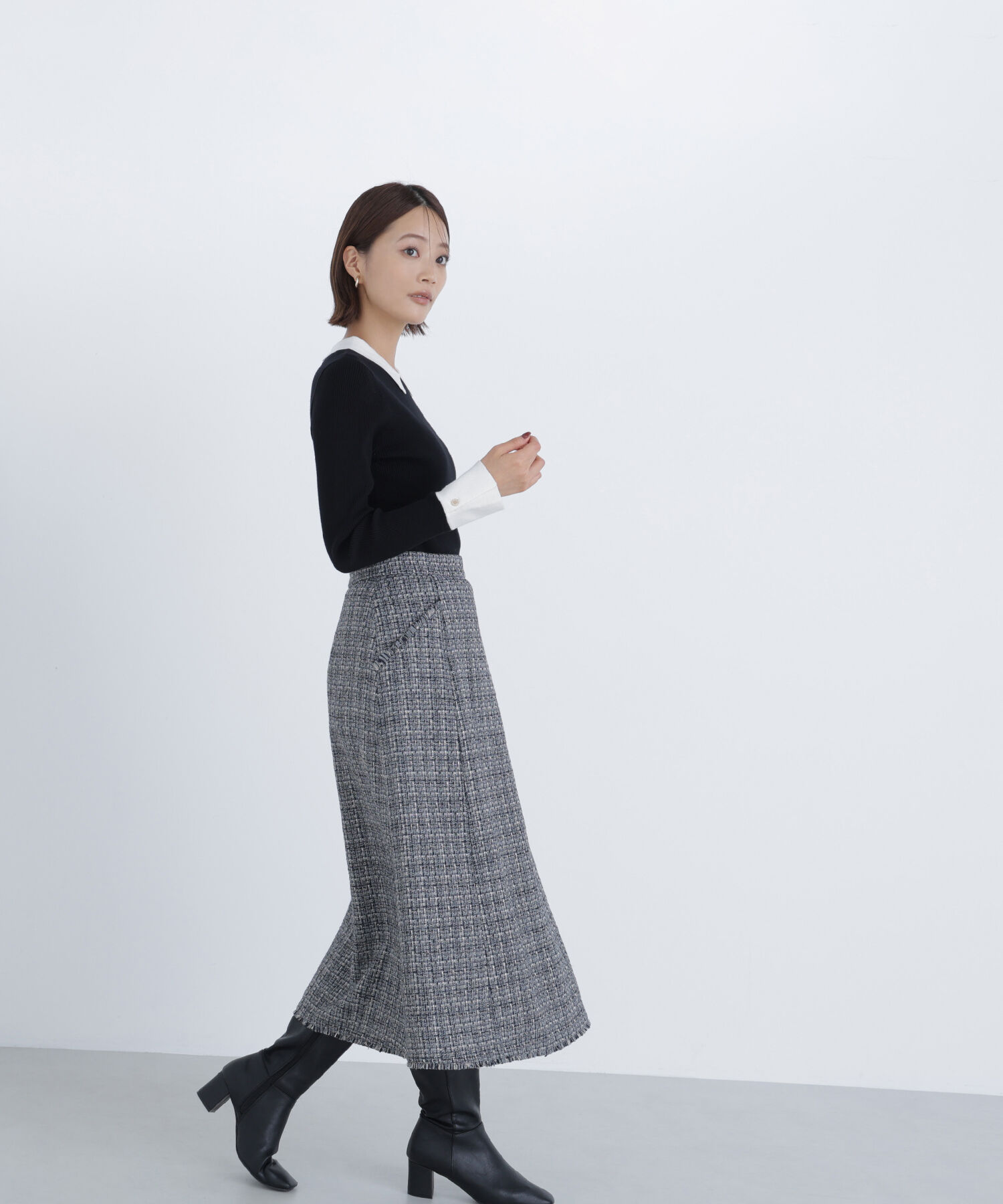  「ツイードフレアスカート」|スカート|