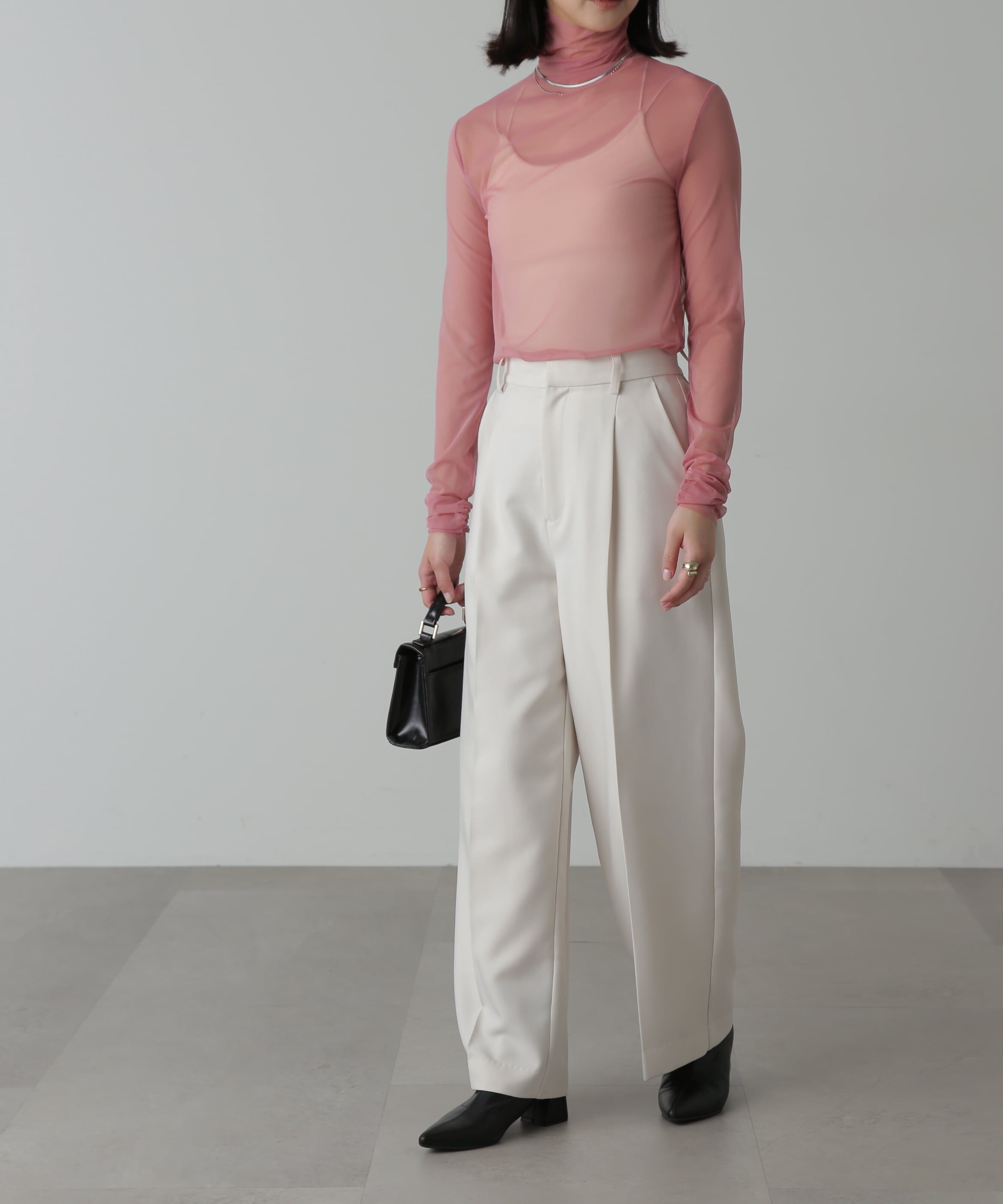  「シースルーハイネックカットソー」|Tシャツ・カットソー|