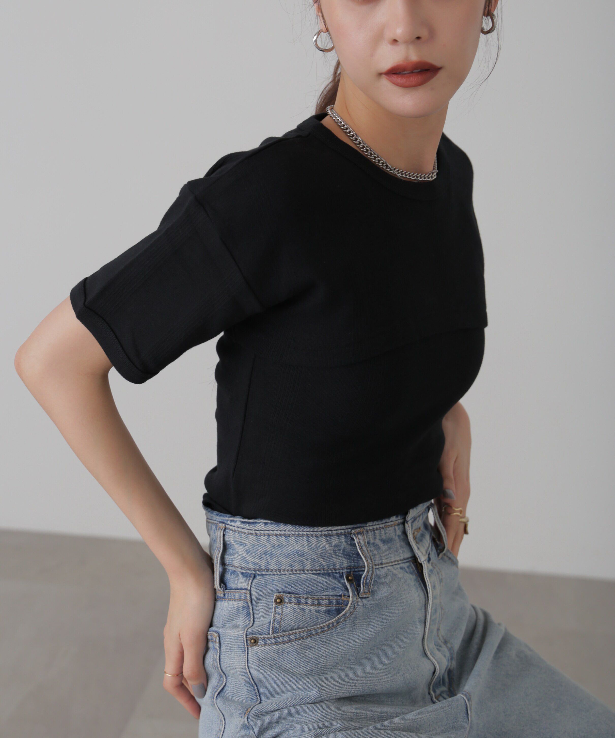  「Miller ショート丈Tシャツ」|Tシャツ・カットソー|