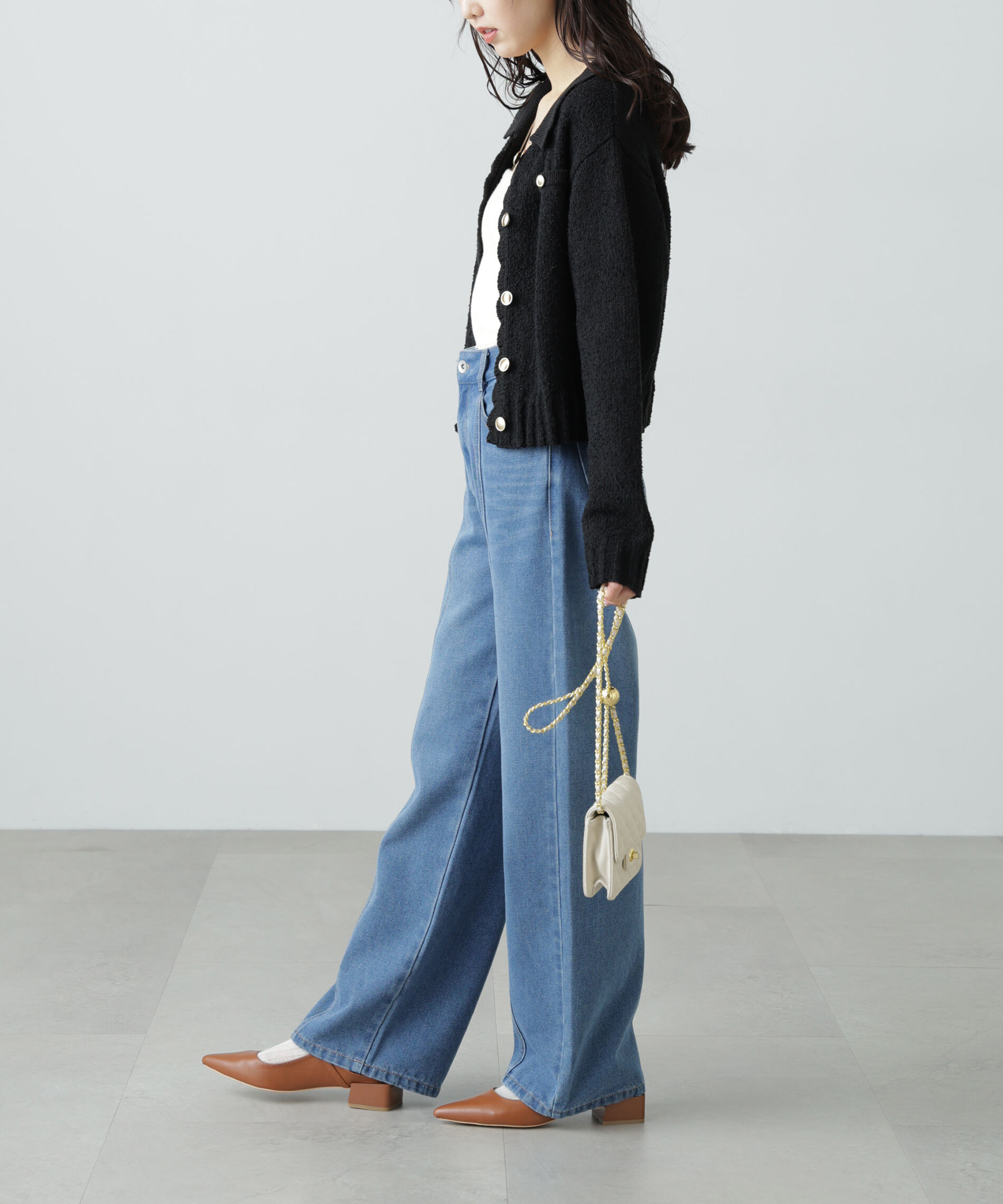  「[WEB限定:ﾌﾞﾗｯｸｶﾗｰのみ]ﾐﾆﾌﾞｰｸﾚﾂｲｰﾄﾞﾗｲｸﾆｯﾄｶ 」|ニット・セーター|