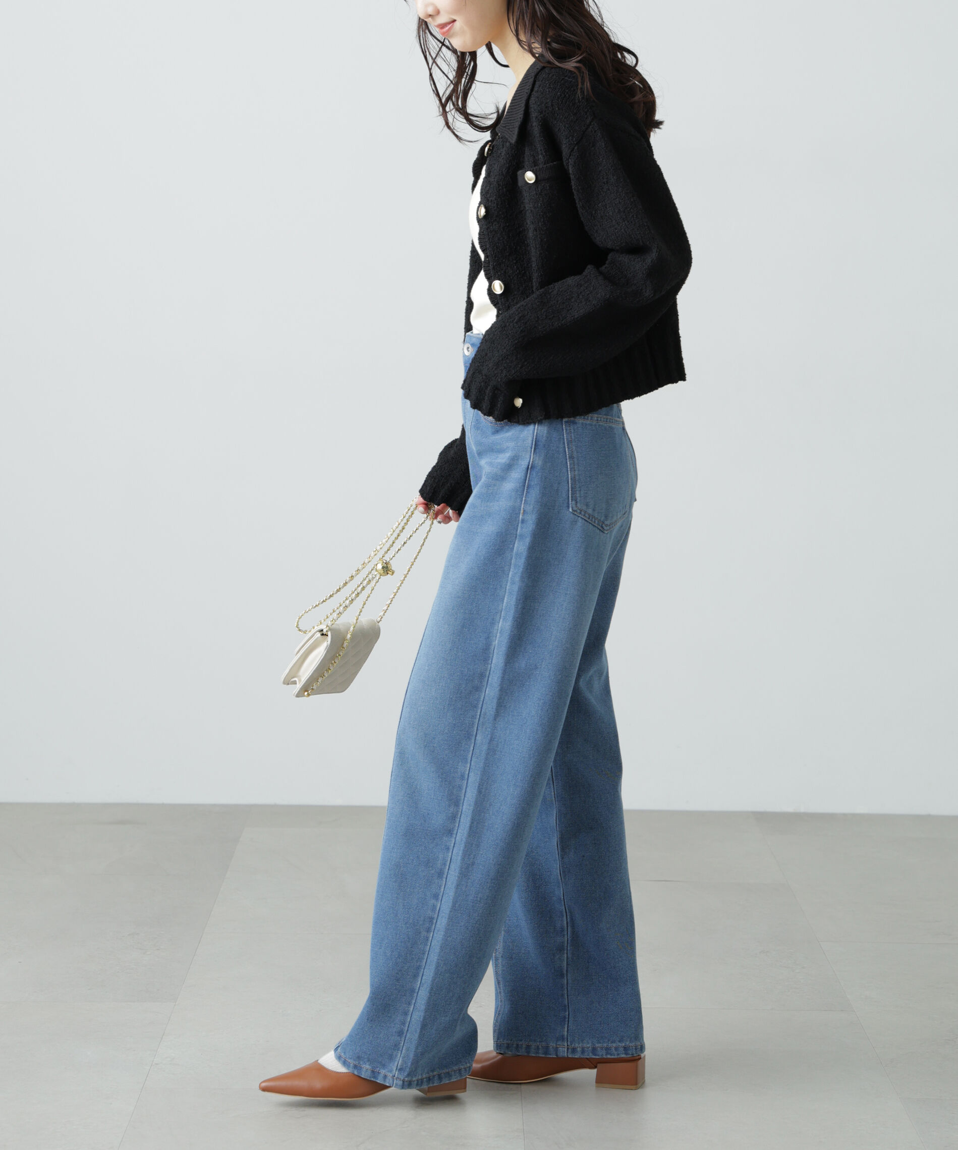  「[WEB限定:ﾌﾞﾗｯｸｶﾗｰのみ]ﾐﾆﾌﾞｰｸﾚﾂｲｰﾄﾞﾗｲｸﾆｯﾄｶ 」|ニット・セーター|