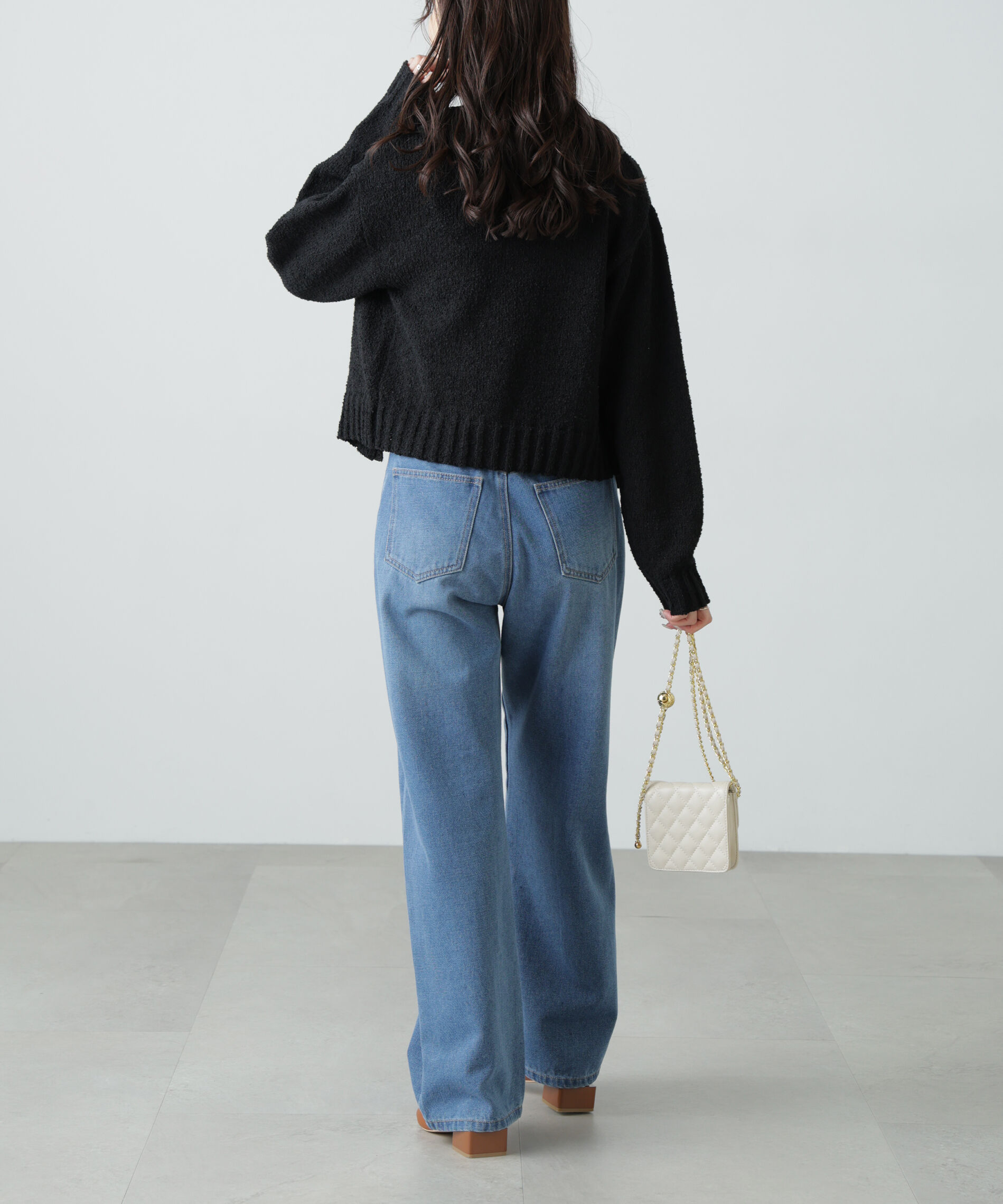  「[WEB限定:ﾌﾞﾗｯｸｶﾗｰのみ]ﾐﾆﾌﾞｰｸﾚﾂｲｰﾄﾞﾗｲｸﾆｯﾄｶ 」|ニット・セーター|