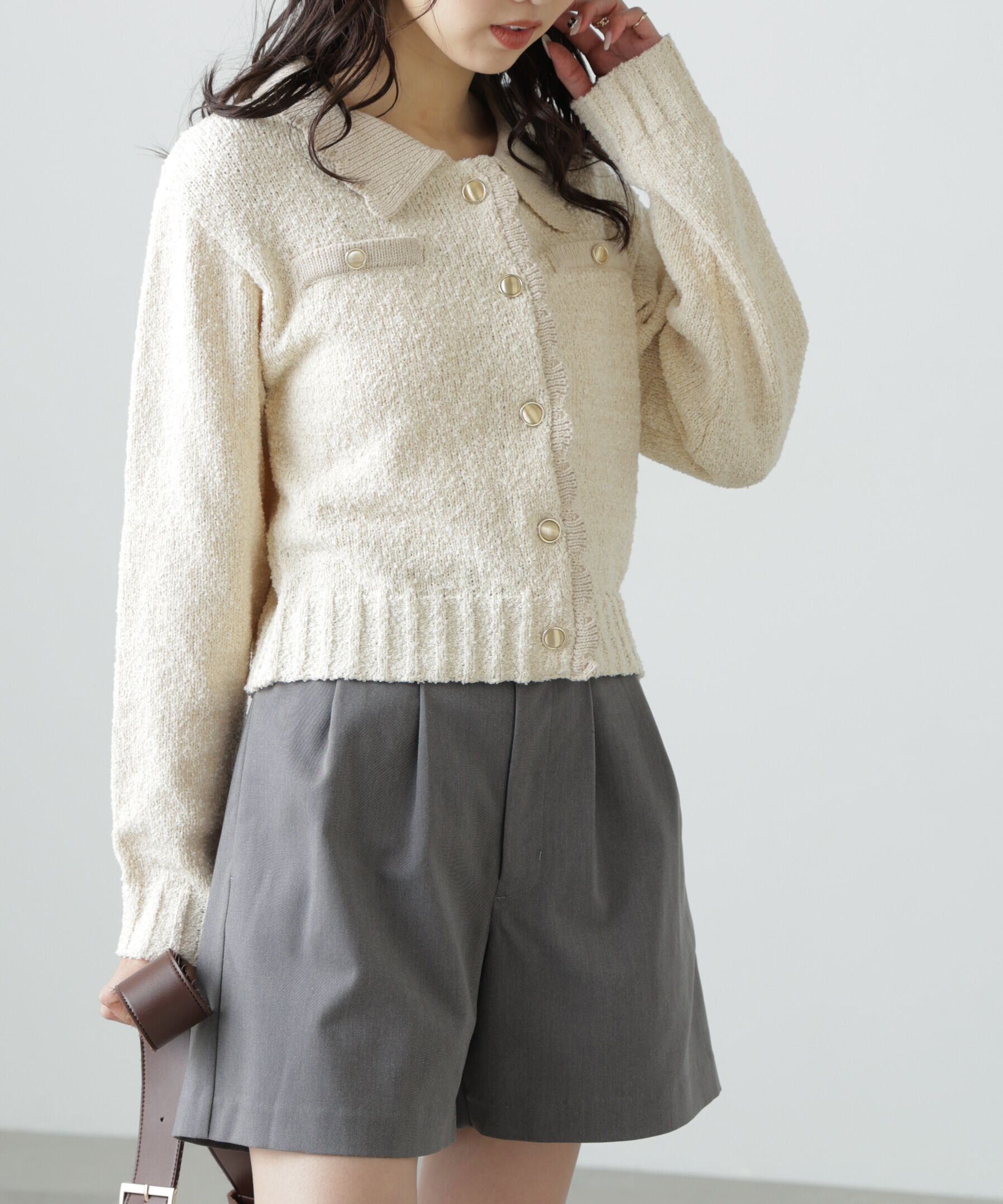  「[WEB限定:ﾌﾞﾗｯｸｶﾗｰのみ]ﾐﾆﾌﾞｰｸﾚﾂｲｰﾄﾞﾗｲｸﾆｯﾄｶ 」|ニット・セーター|