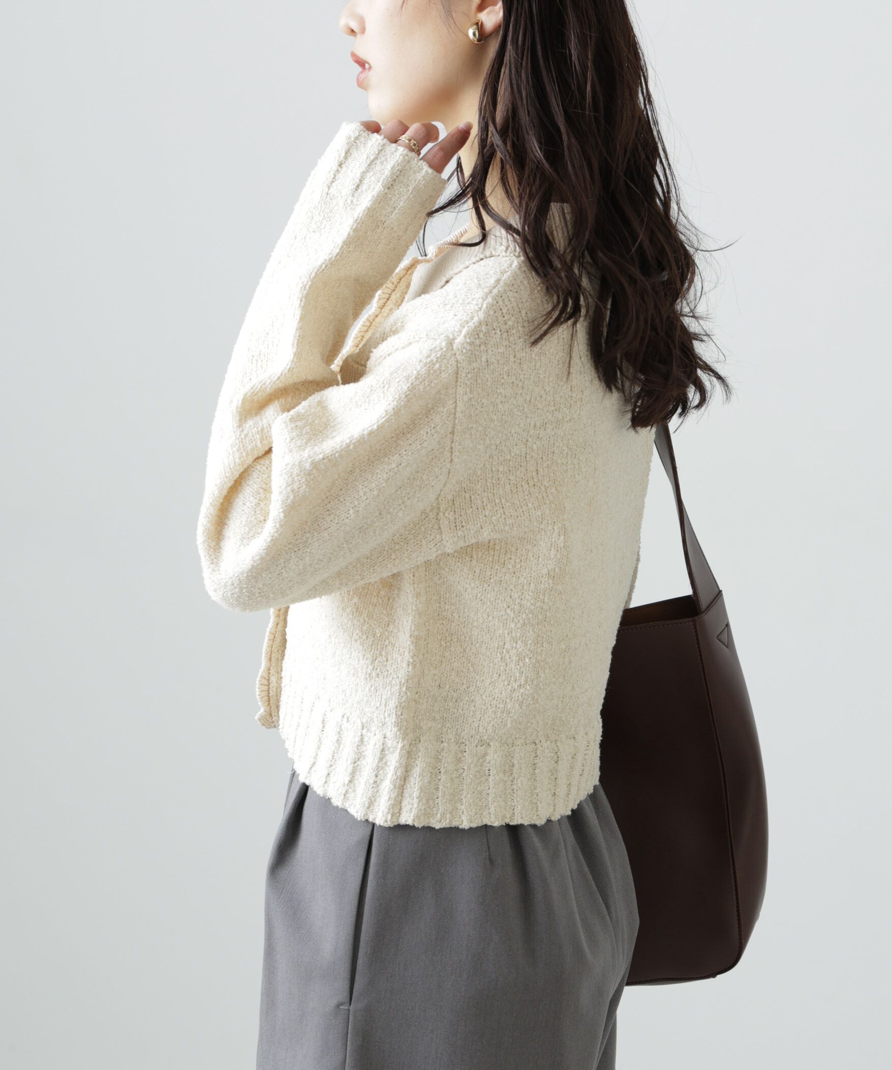  「[WEB限定:ﾌﾞﾗｯｸｶﾗｰのみ]ﾐﾆﾌﾞｰｸﾚﾂｲｰﾄﾞﾗｲｸﾆｯﾄｶ 」|ニット・セーター|