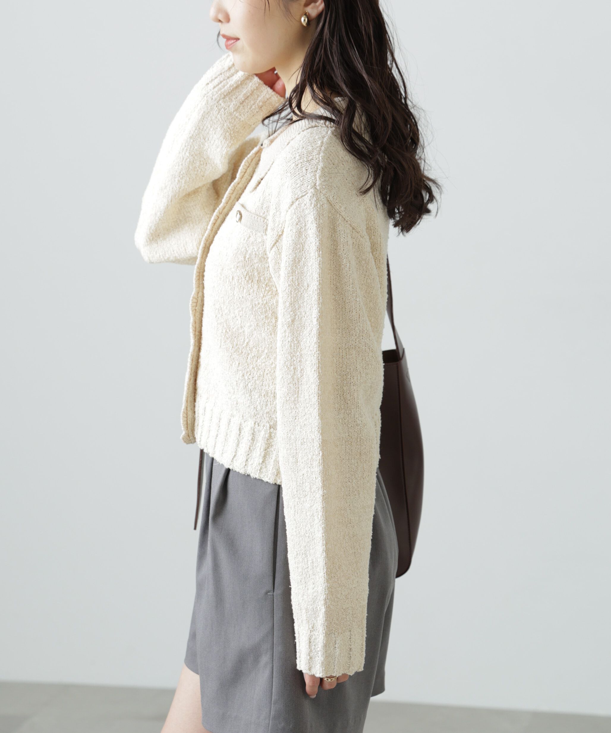  「[WEB限定:ﾌﾞﾗｯｸｶﾗｰのみ]ﾐﾆﾌﾞｰｸﾚﾂｲｰﾄﾞﾗｲｸﾆｯﾄｶ 」|ニット・セーター|