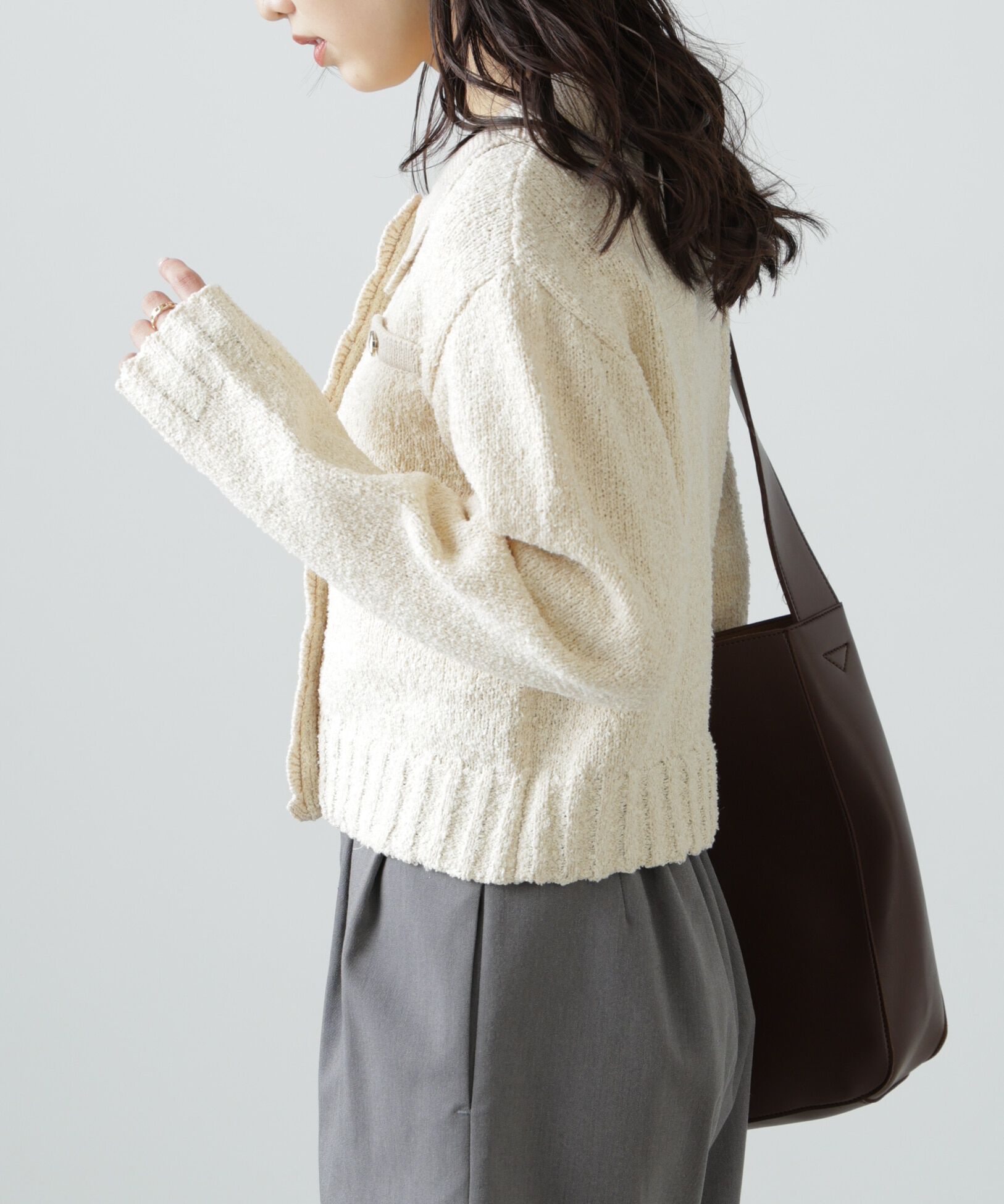  「[WEB限定:ﾌﾞﾗｯｸｶﾗｰのみ]ﾐﾆﾌﾞｰｸﾚﾂｲｰﾄﾞﾗｲｸﾆｯﾄｶ 」|ニット・セーター|