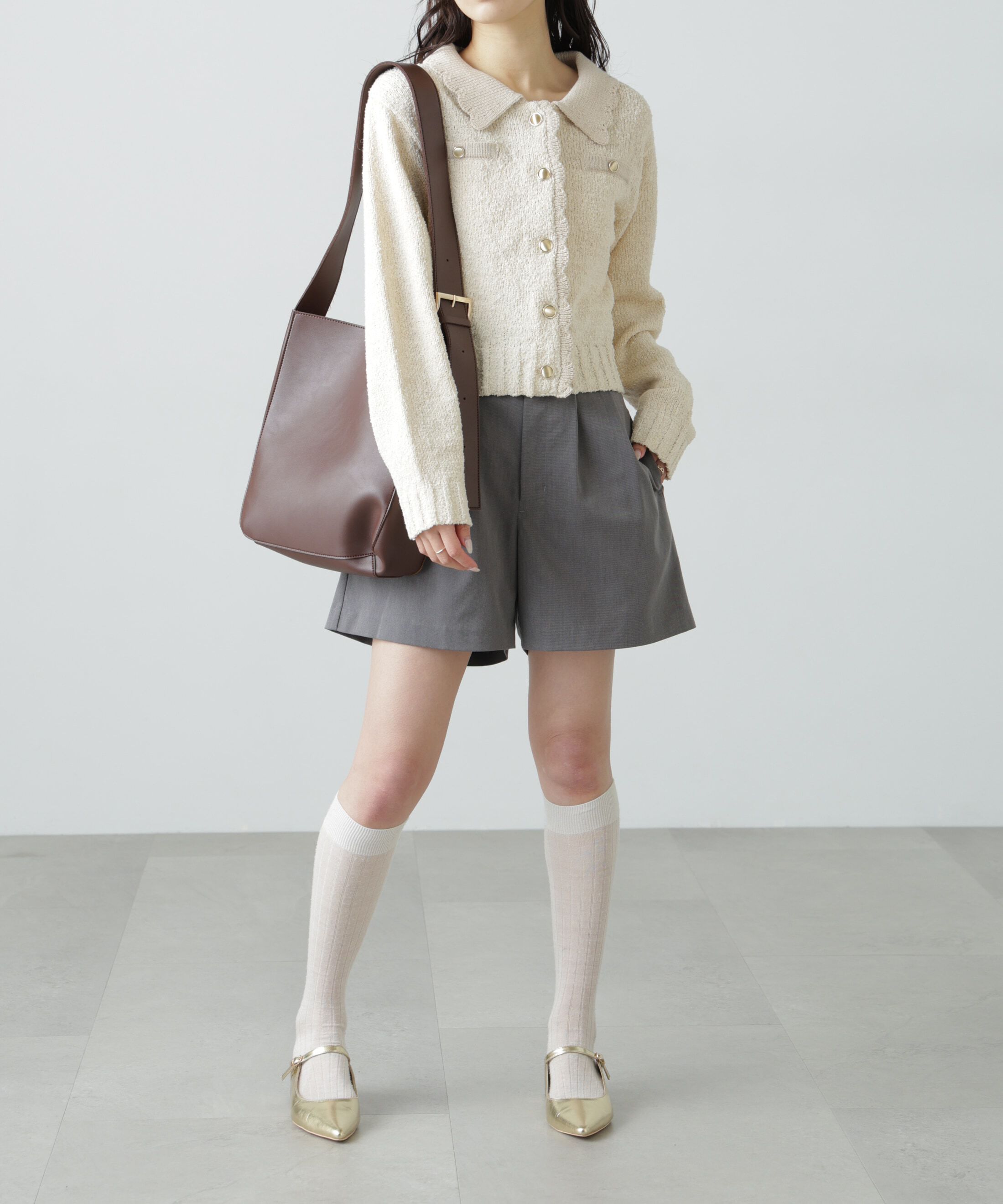  「[WEB限定:ﾌﾞﾗｯｸｶﾗｰのみ]ﾐﾆﾌﾞｰｸﾚﾂｲｰﾄﾞﾗｲｸﾆｯﾄｶ 」|ニット・セーター|