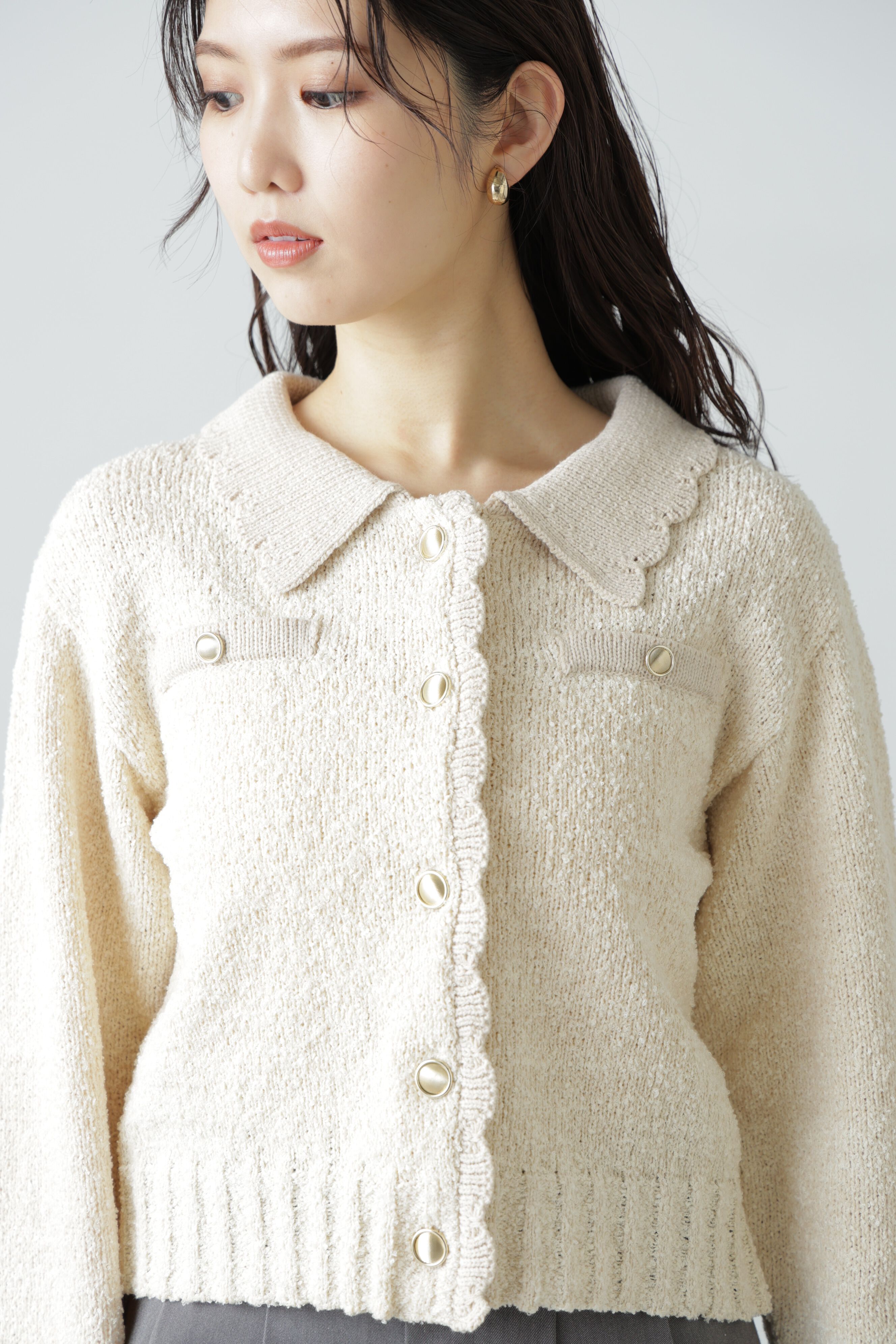  「[WEB限定:ﾌﾞﾗｯｸｶﾗｰのみ]ﾐﾆﾌﾞｰｸﾚﾂｲｰﾄﾞﾗｲｸﾆｯﾄｶ 」|ニット・セーター|